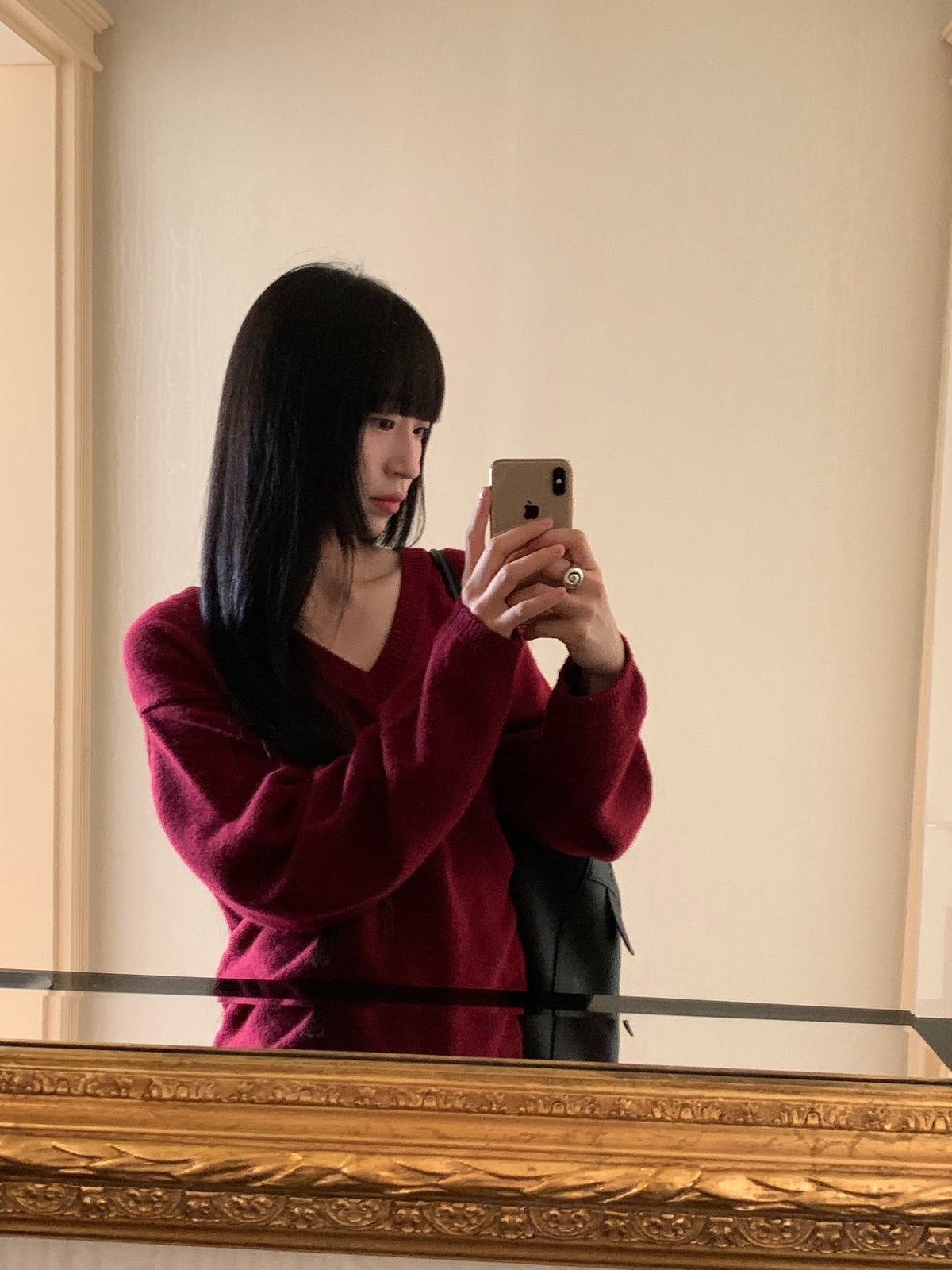 mile v-neck knit-4col