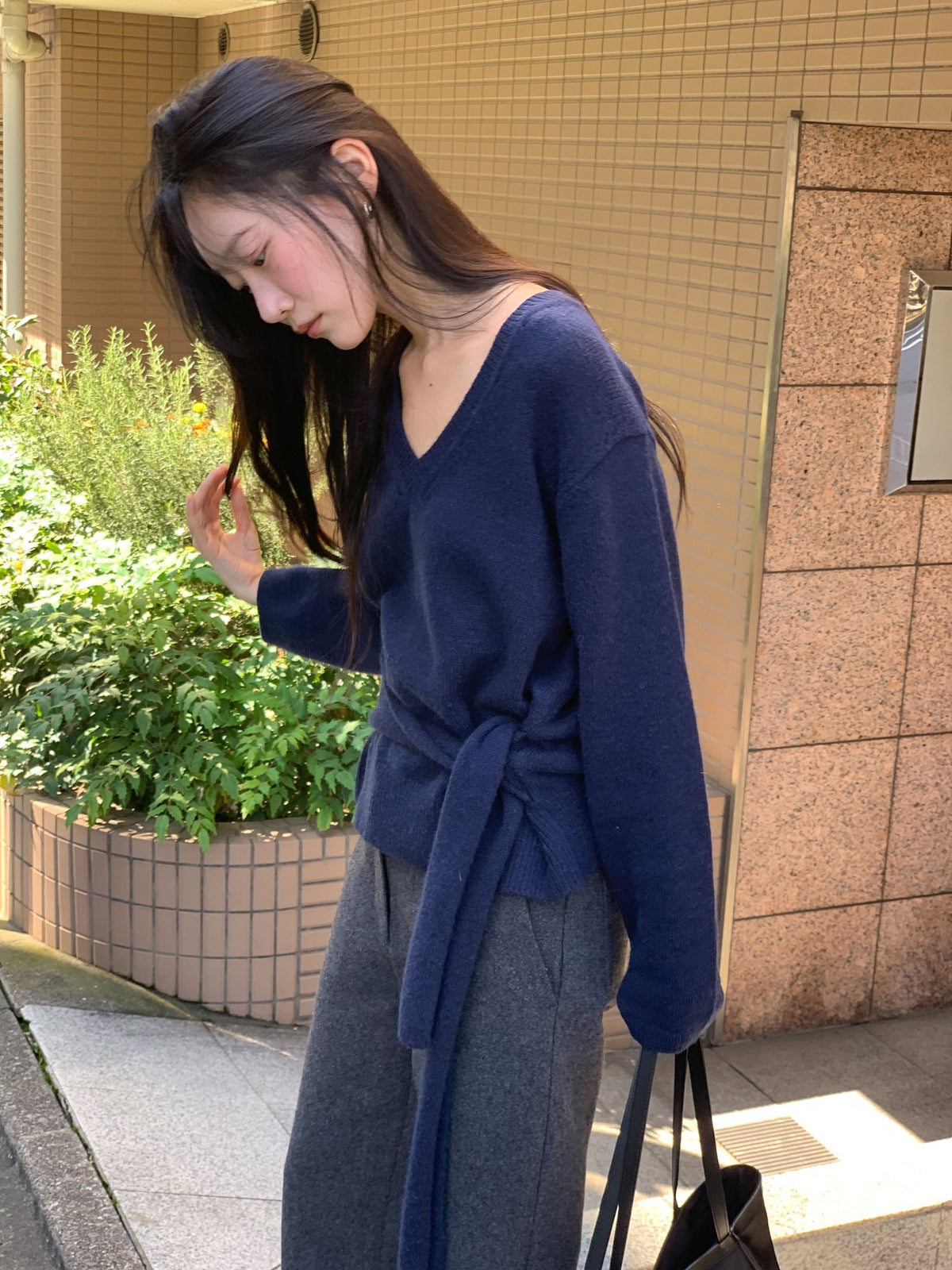 mile v-neck knit-4col
