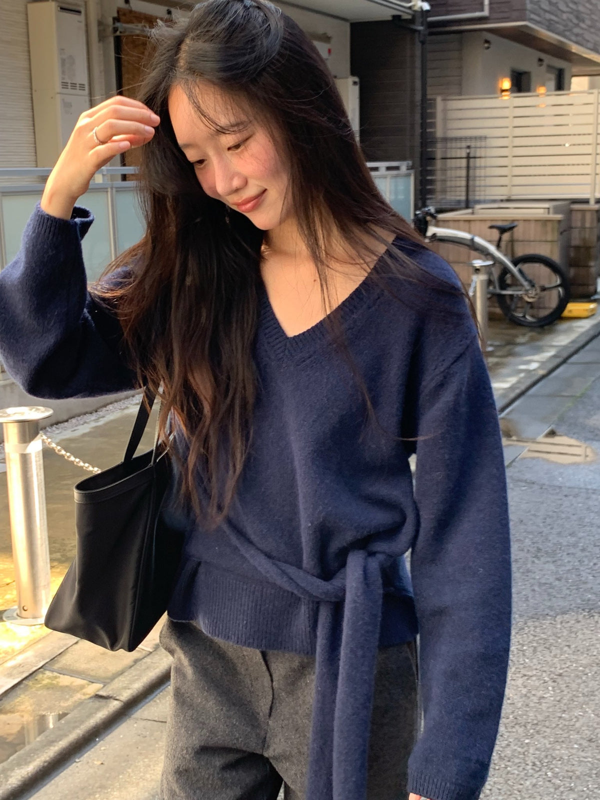 mile v-neck knit-4col