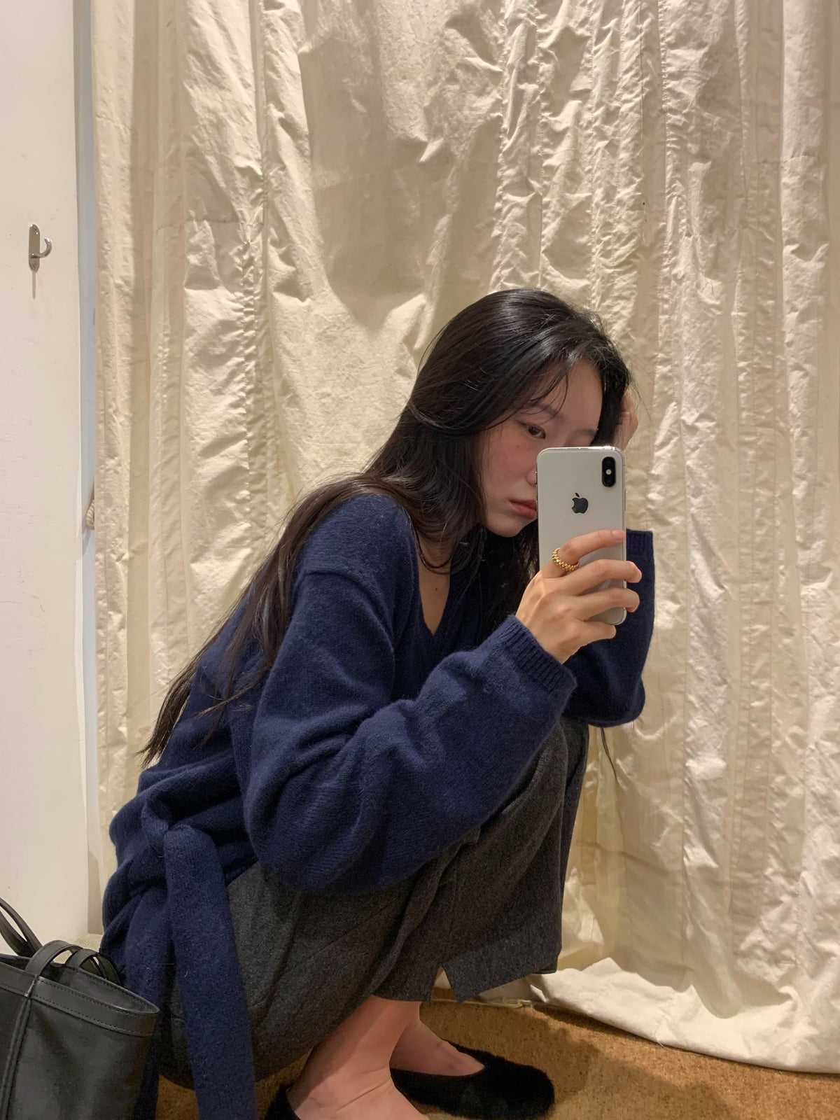 mile v-neck knit-4col