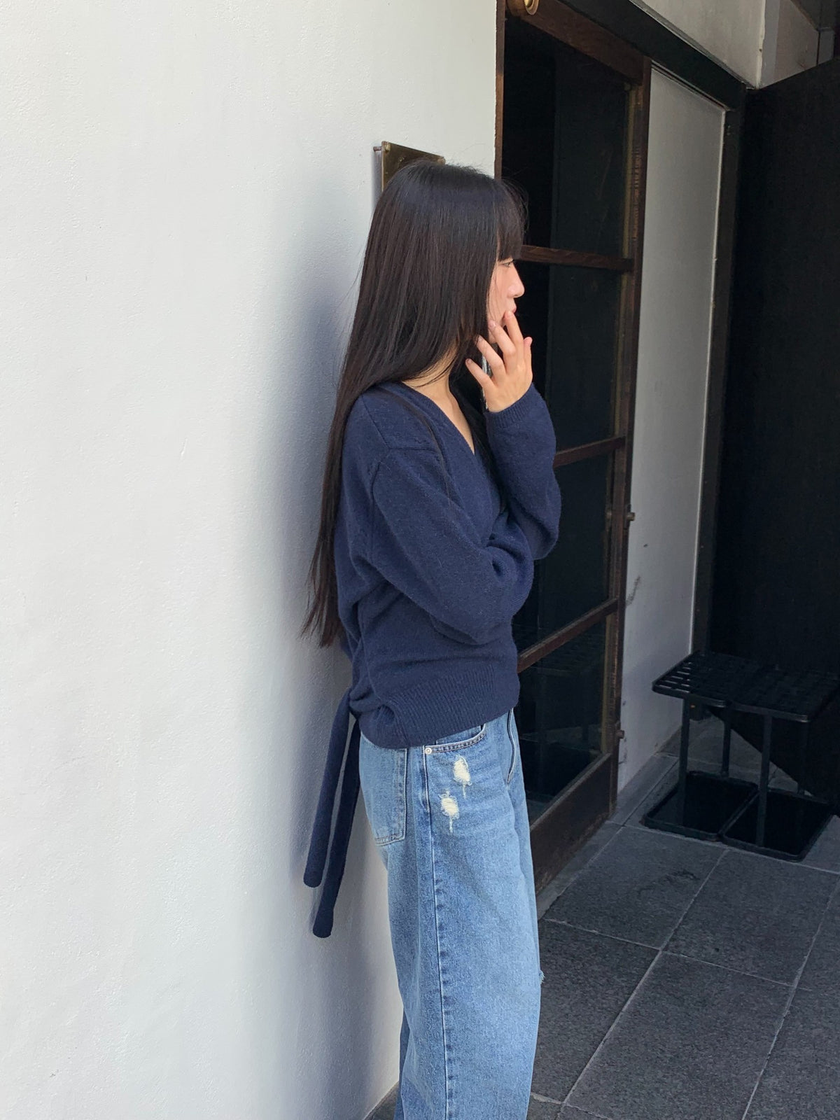 mile v-neck knit-4col