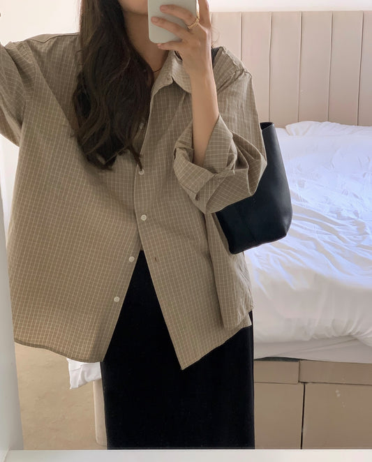 liter denny check shirt-2col