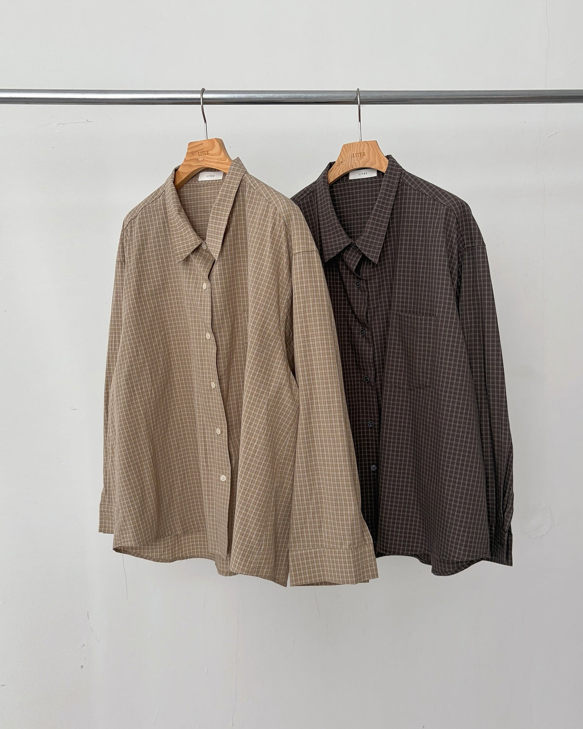 liter denny check shirt-2col