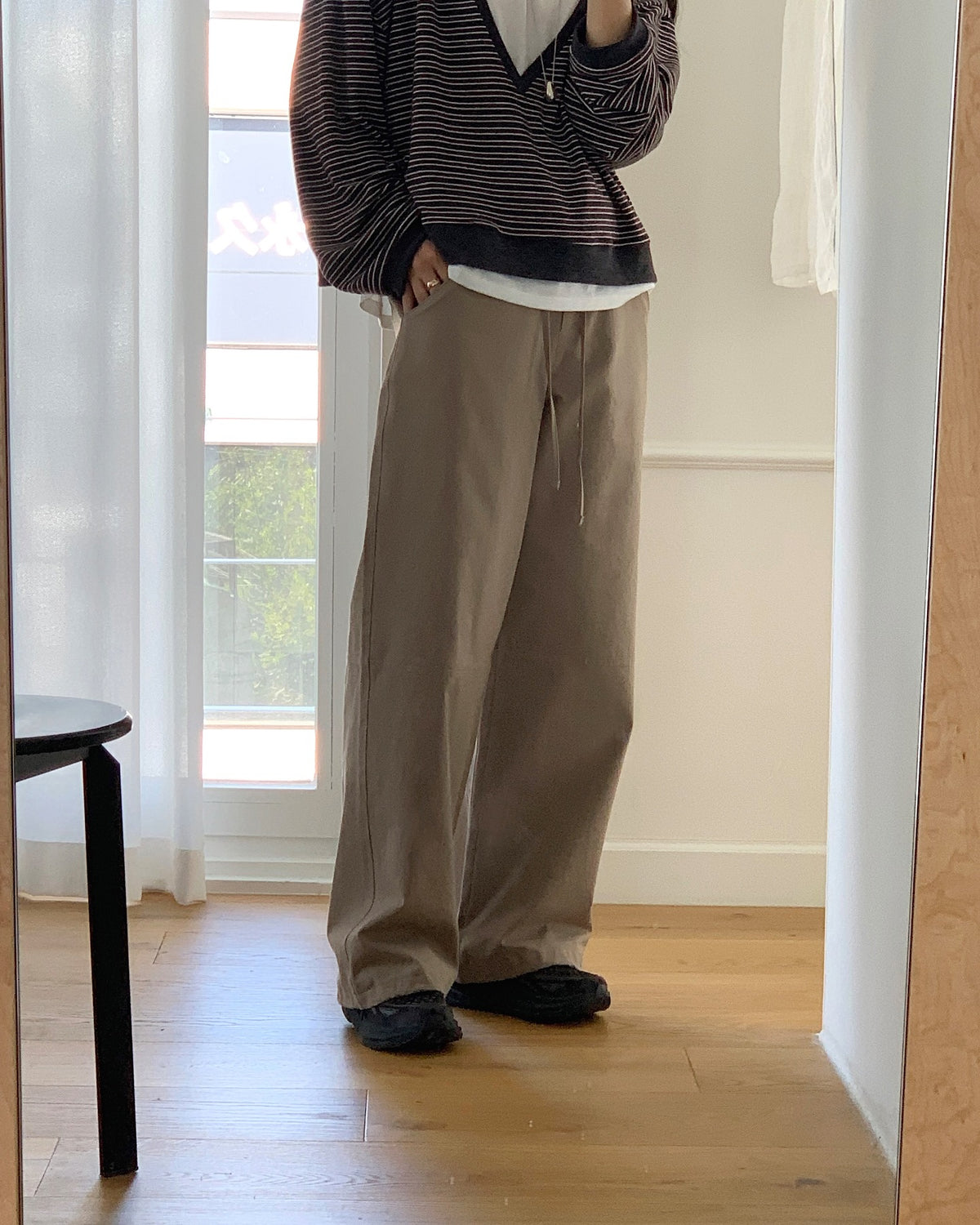 liter toast drawstring pants-2col