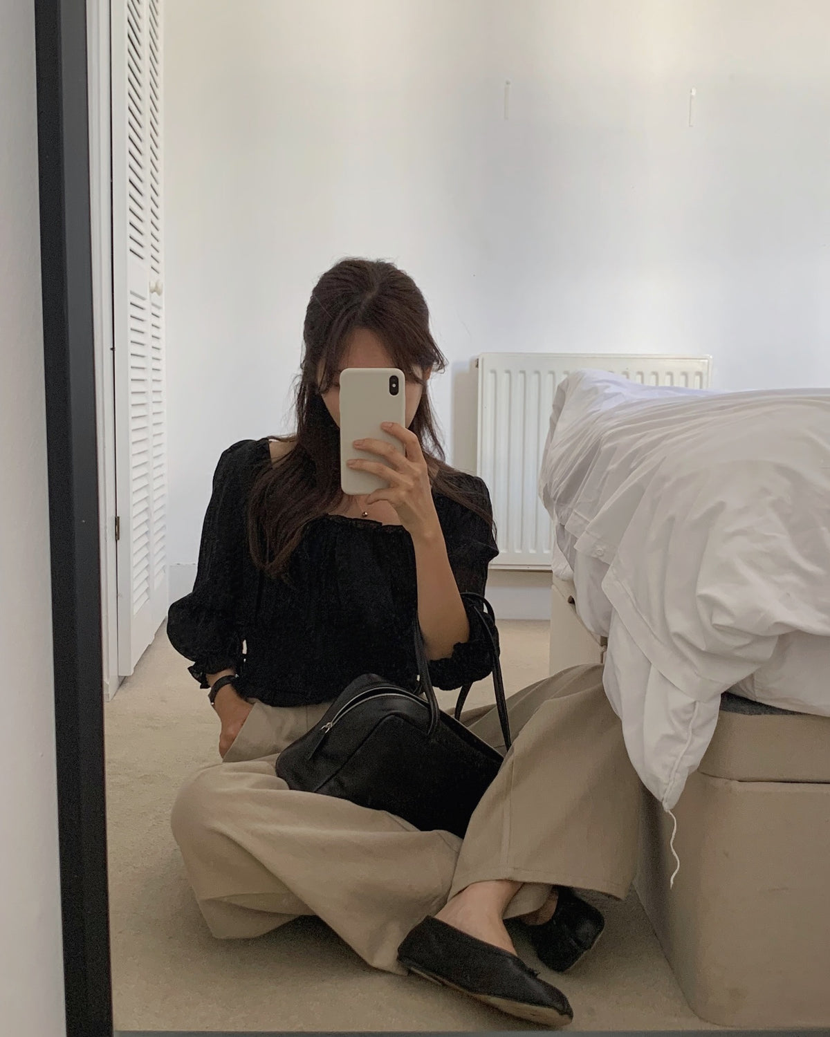 liter oliver frill blouse-2col