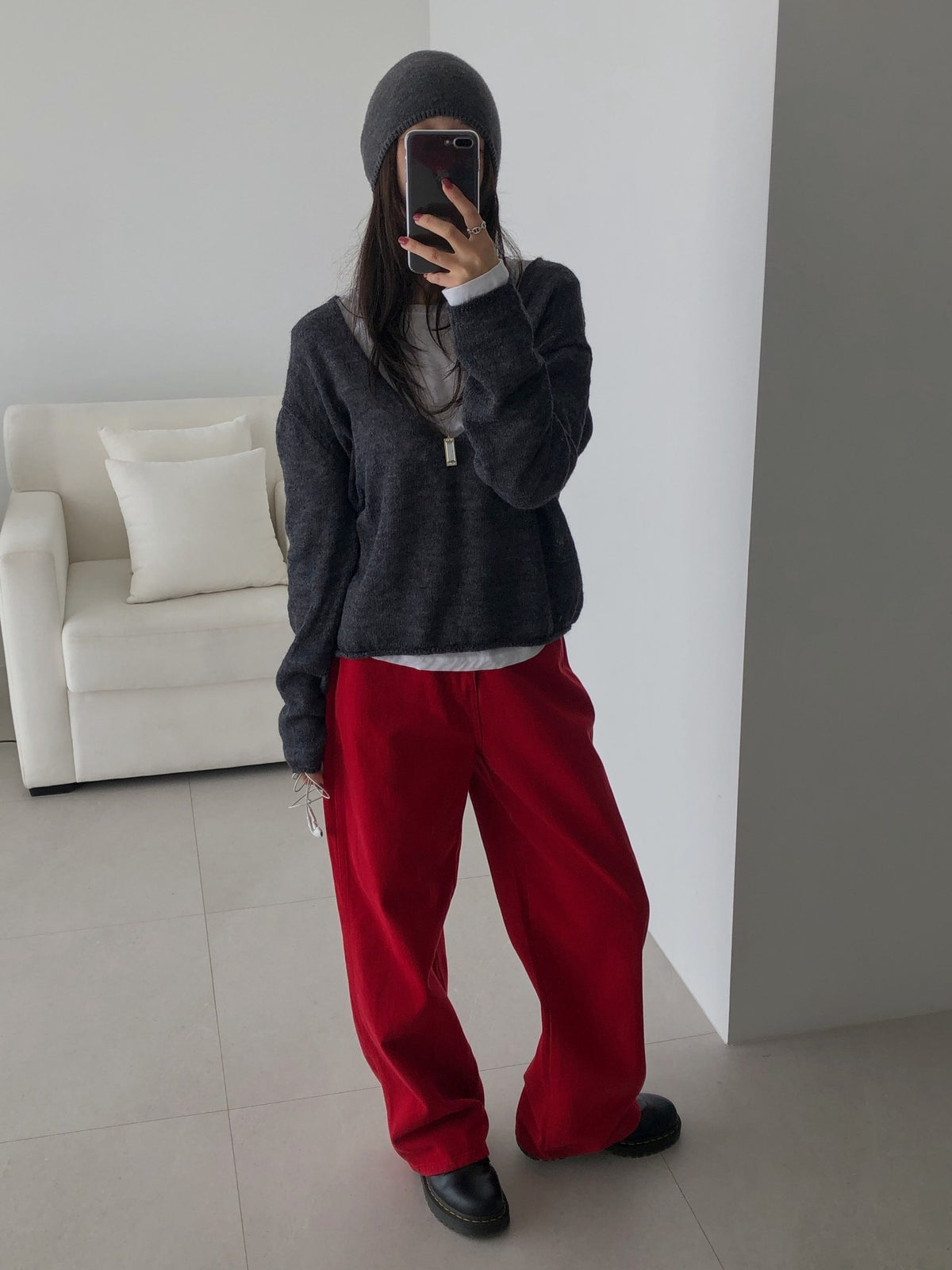 ️ 160 red dying denim