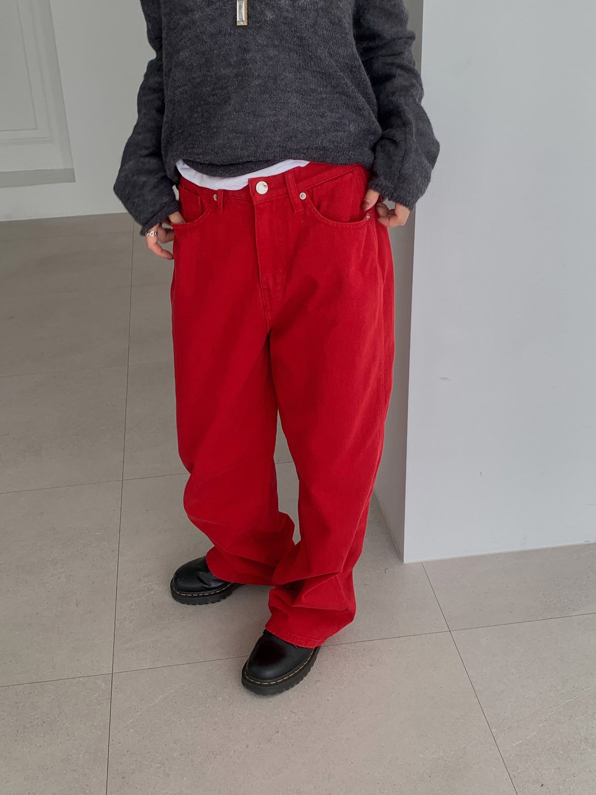 ️ 160 red dying denim