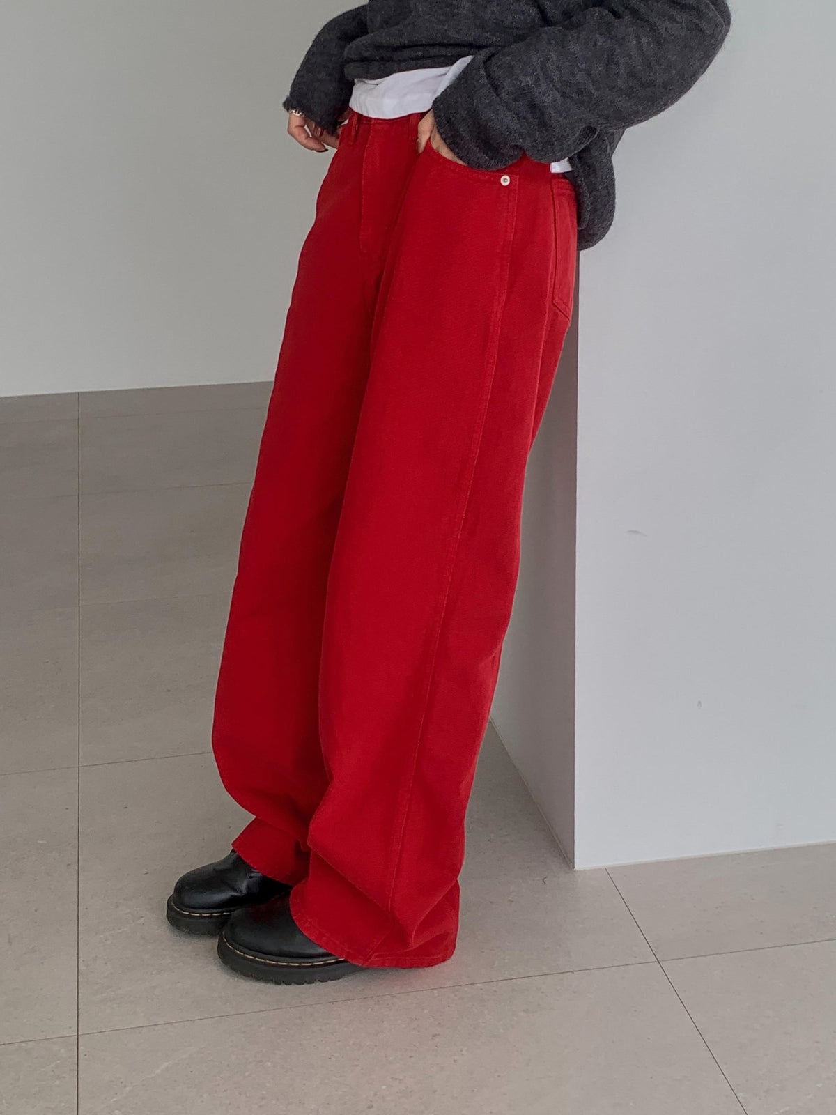 ️ 160 red dying denim