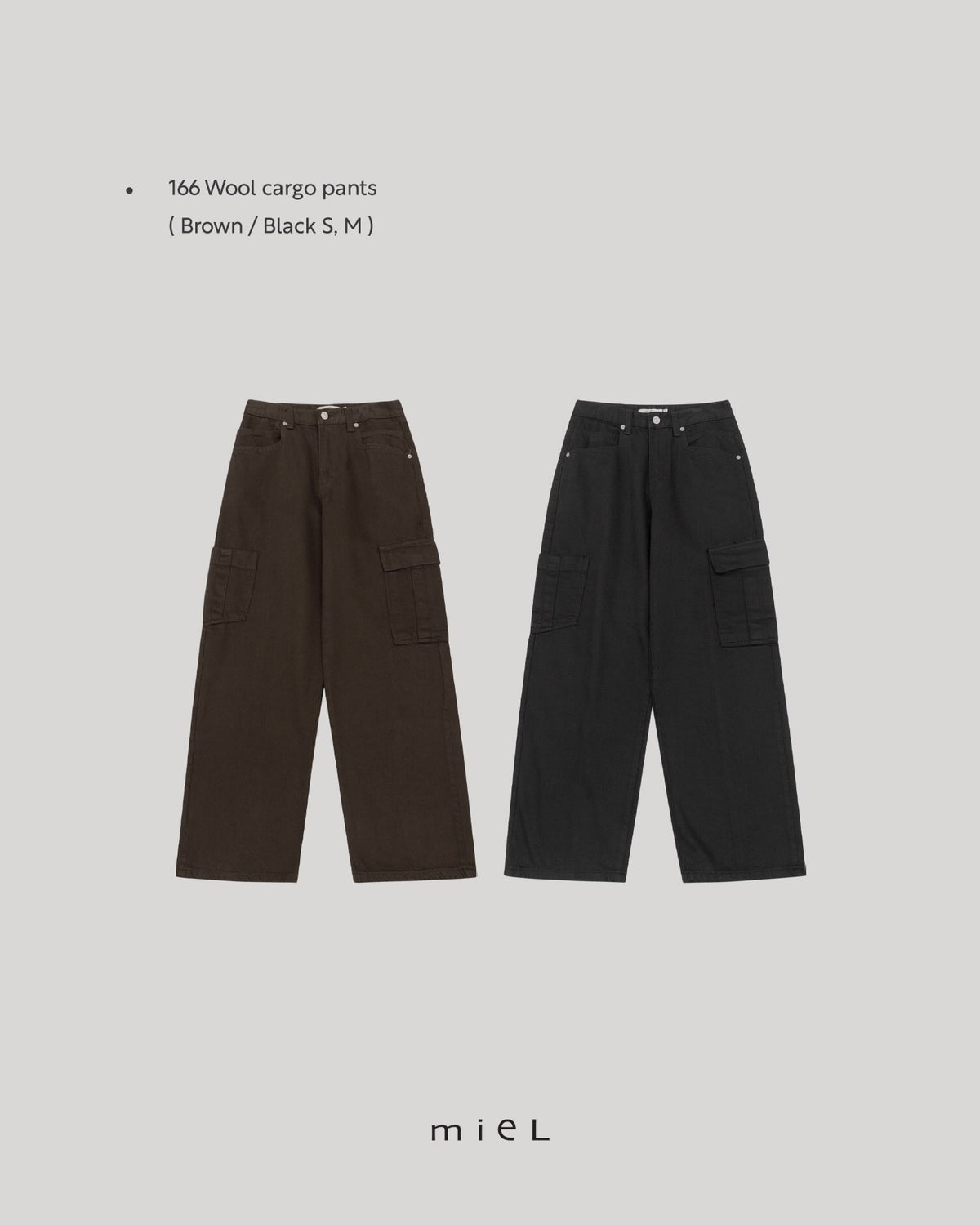 ️ 166 wool denim cargo pants-2col