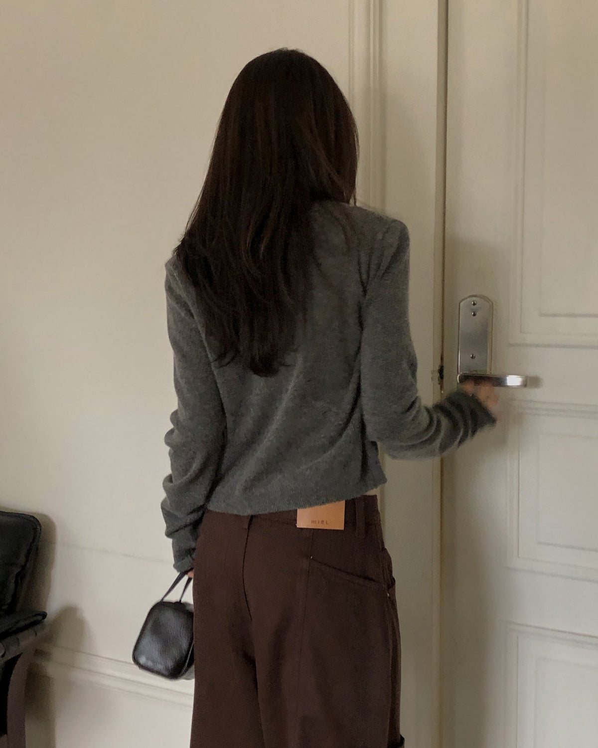 ️ 166 wool denim cargo pants-2col