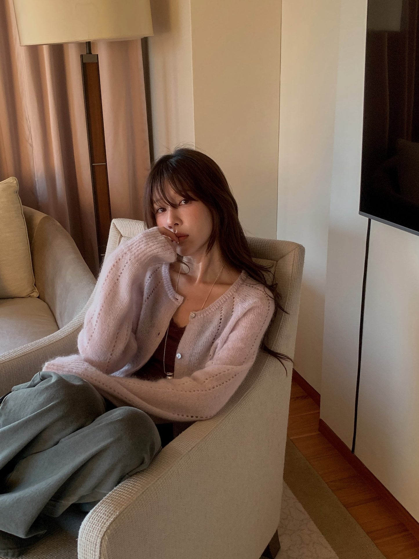 hand-knitted cardigan-4col