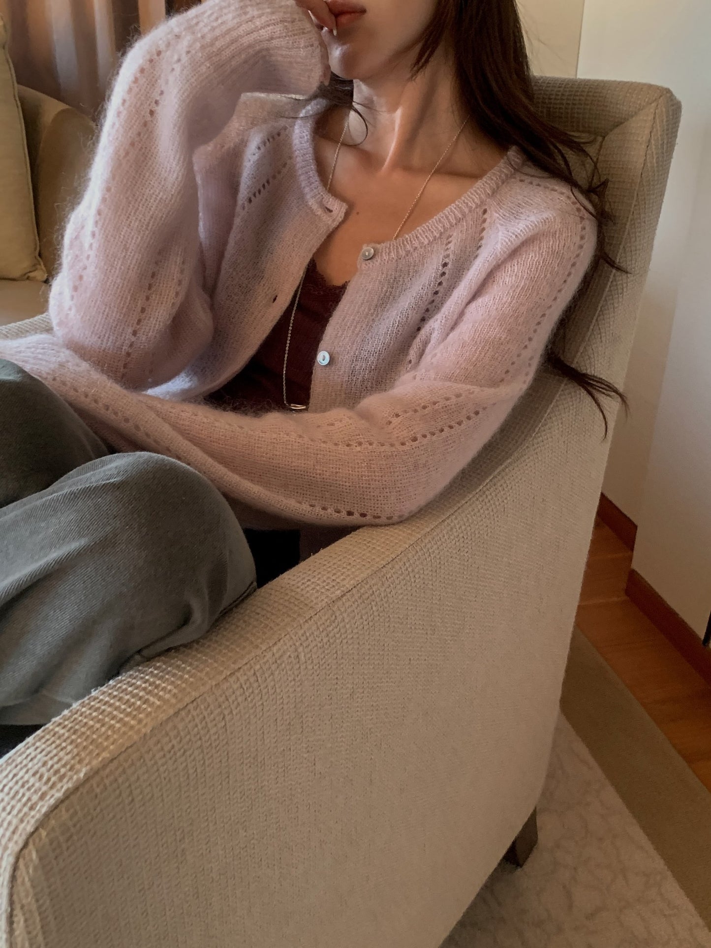 hand-knitted cardigan-4col