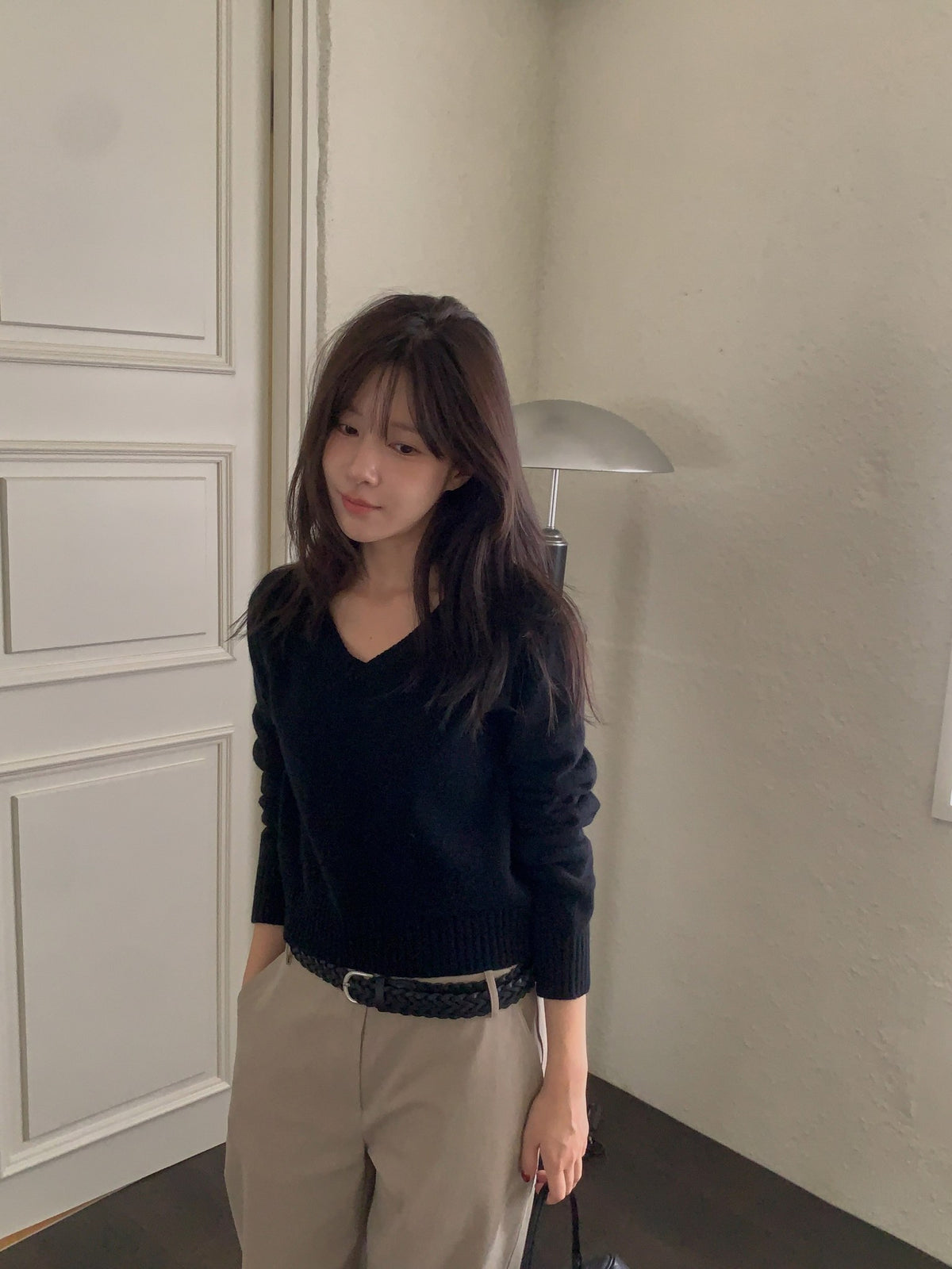 ️ wool v-neck knit-4col