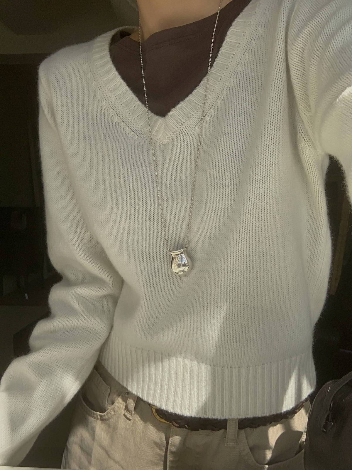 ️ wool v-neck knit-4col