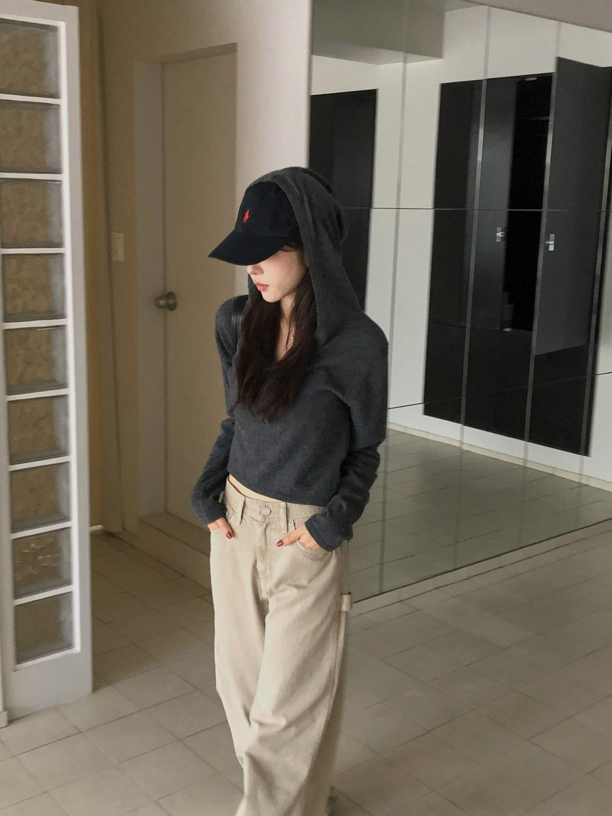 ️ hooded knit-3col