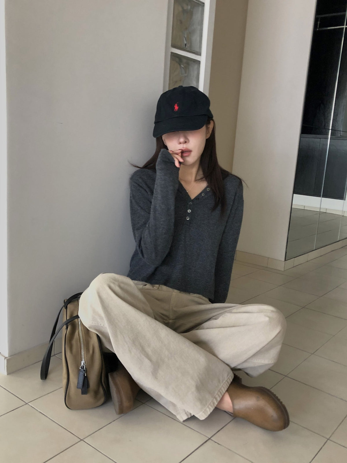 ️ hooded knit-3col