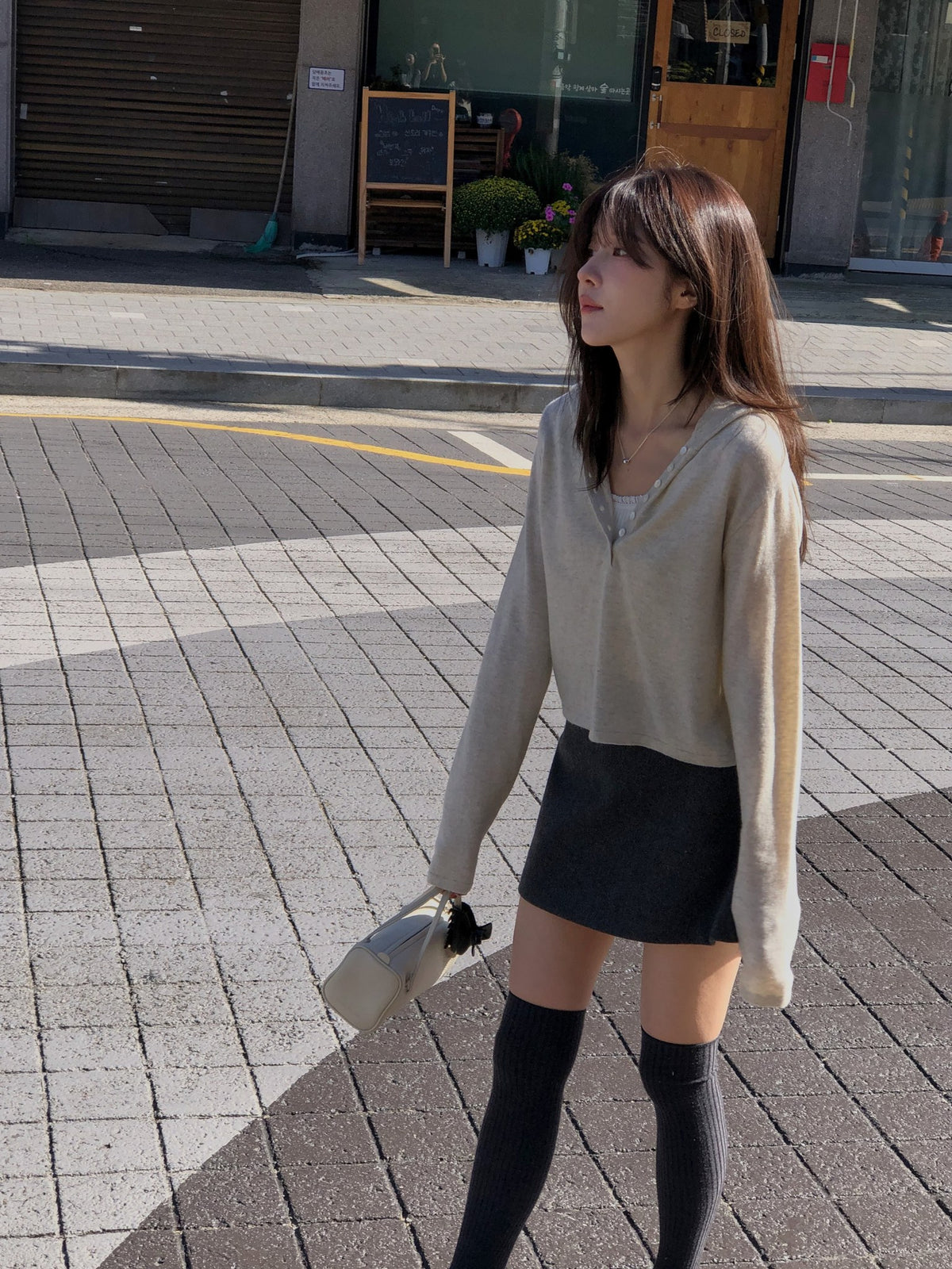 ️ hooded knit-3col