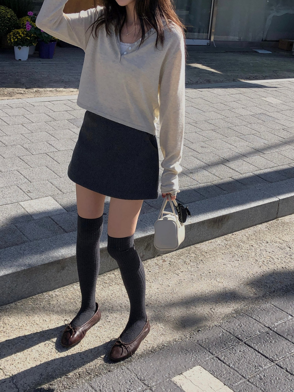 ️ hooded knit-3col