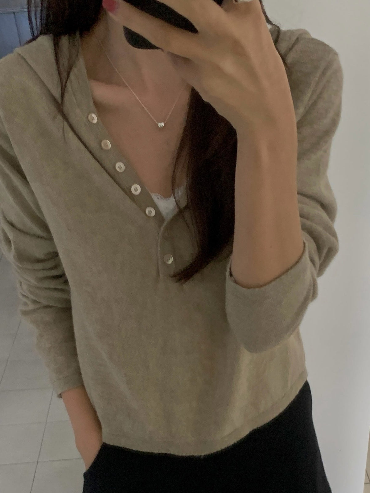 ️ hooded knit-3col