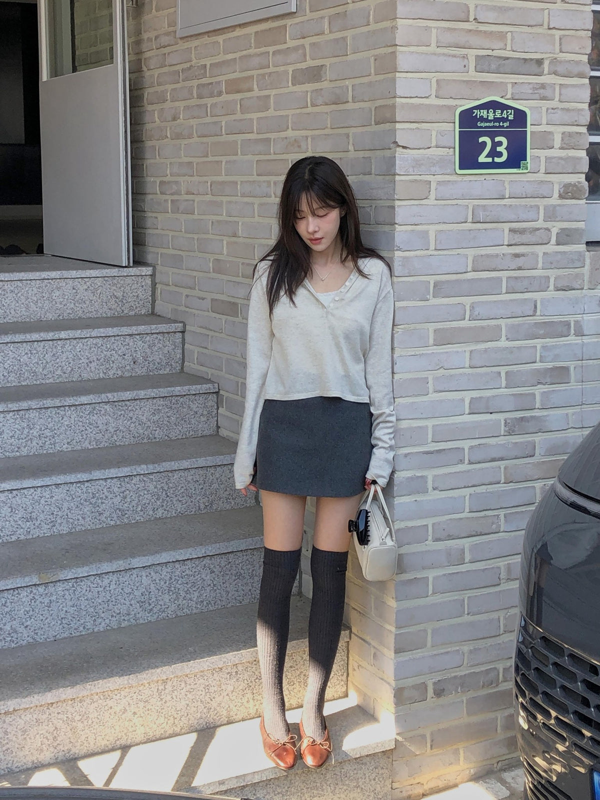 ️ hooded knit-3col