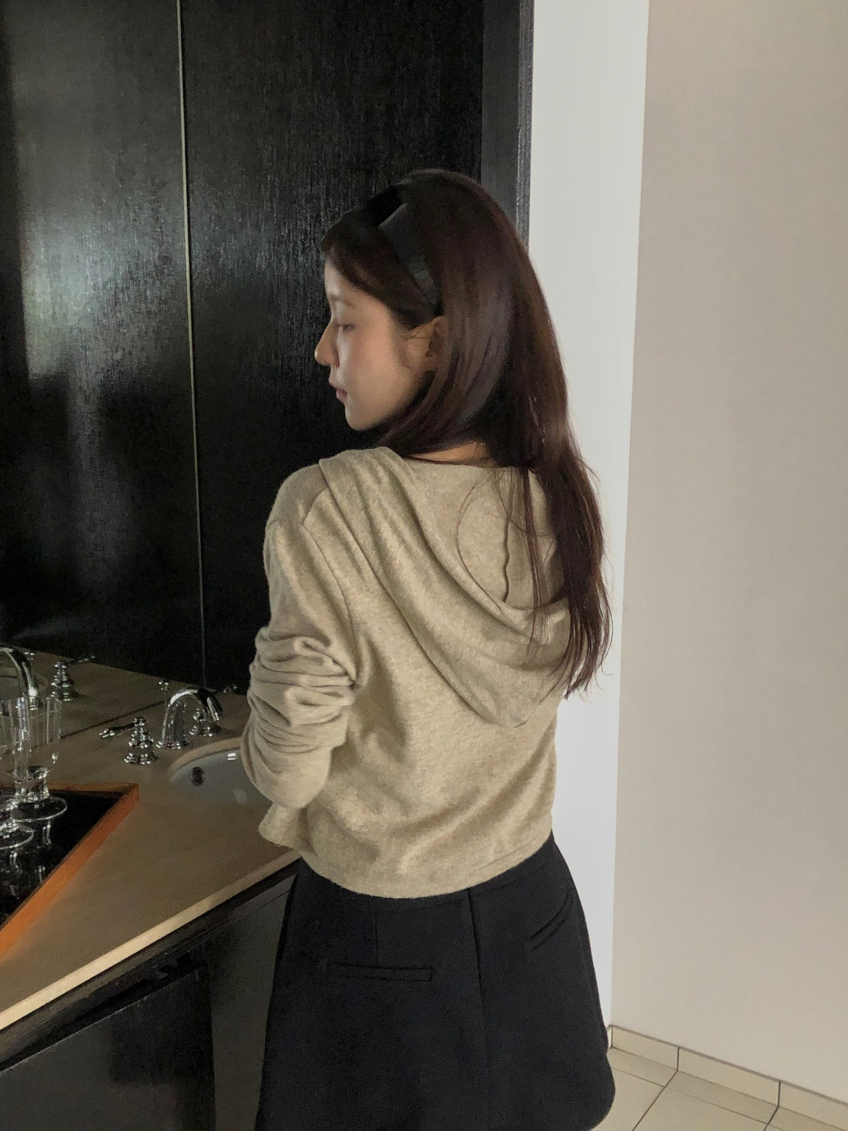️ hooded knit-3col