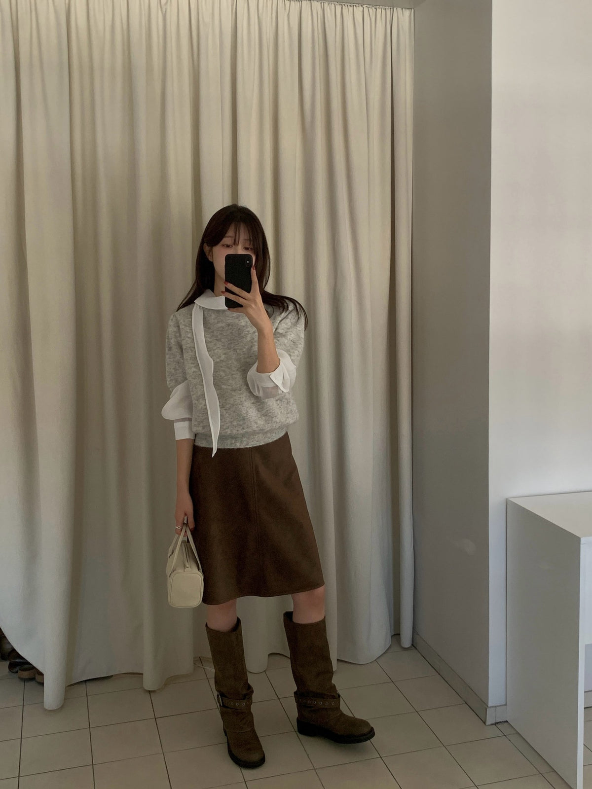 ️ charlie suede skirt-2col