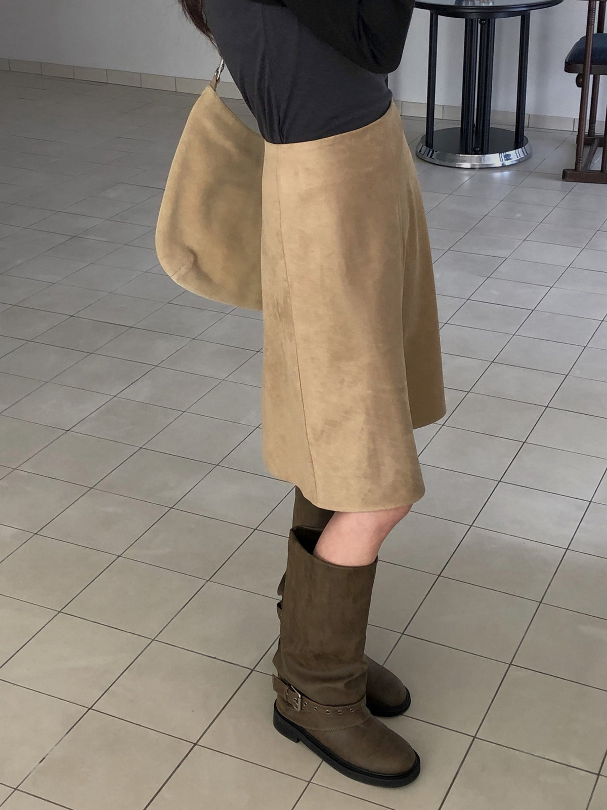 ️ charlie suede skirt-2col