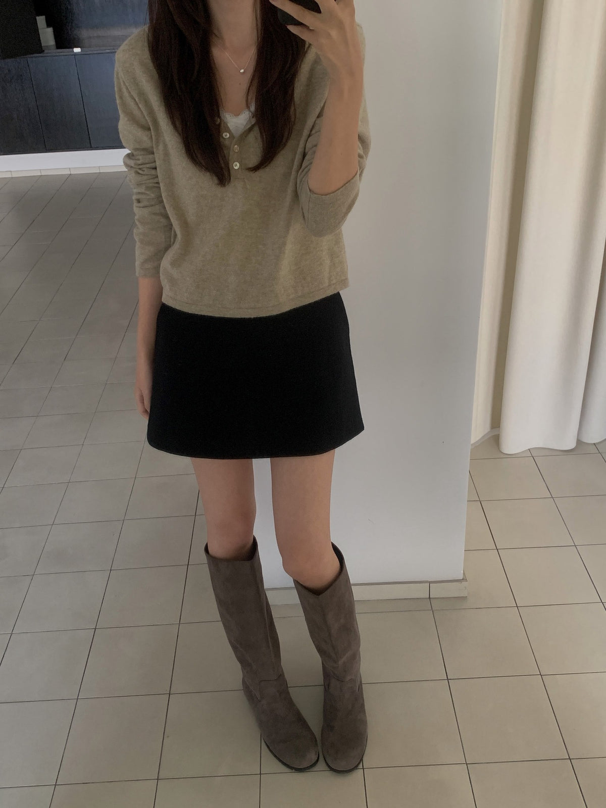 ️wool carin skirt-2col