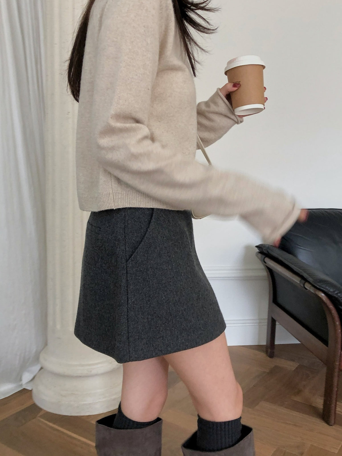 ️wool carin skirt-2col