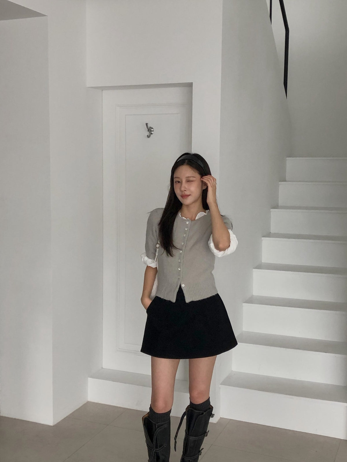 ️wool carin skirt-2col