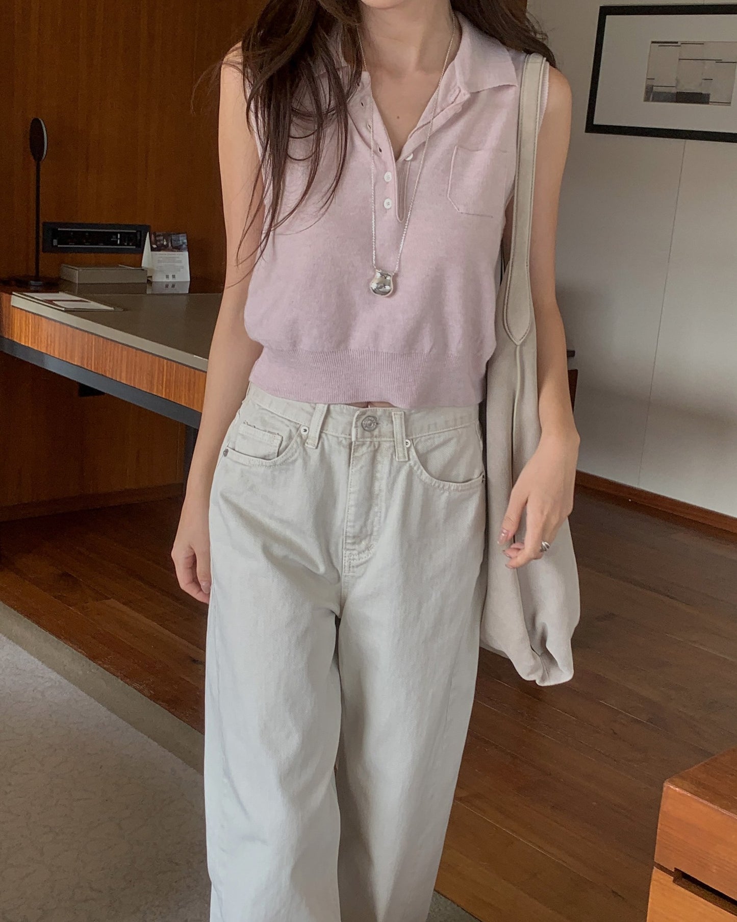 board knit vest-3col