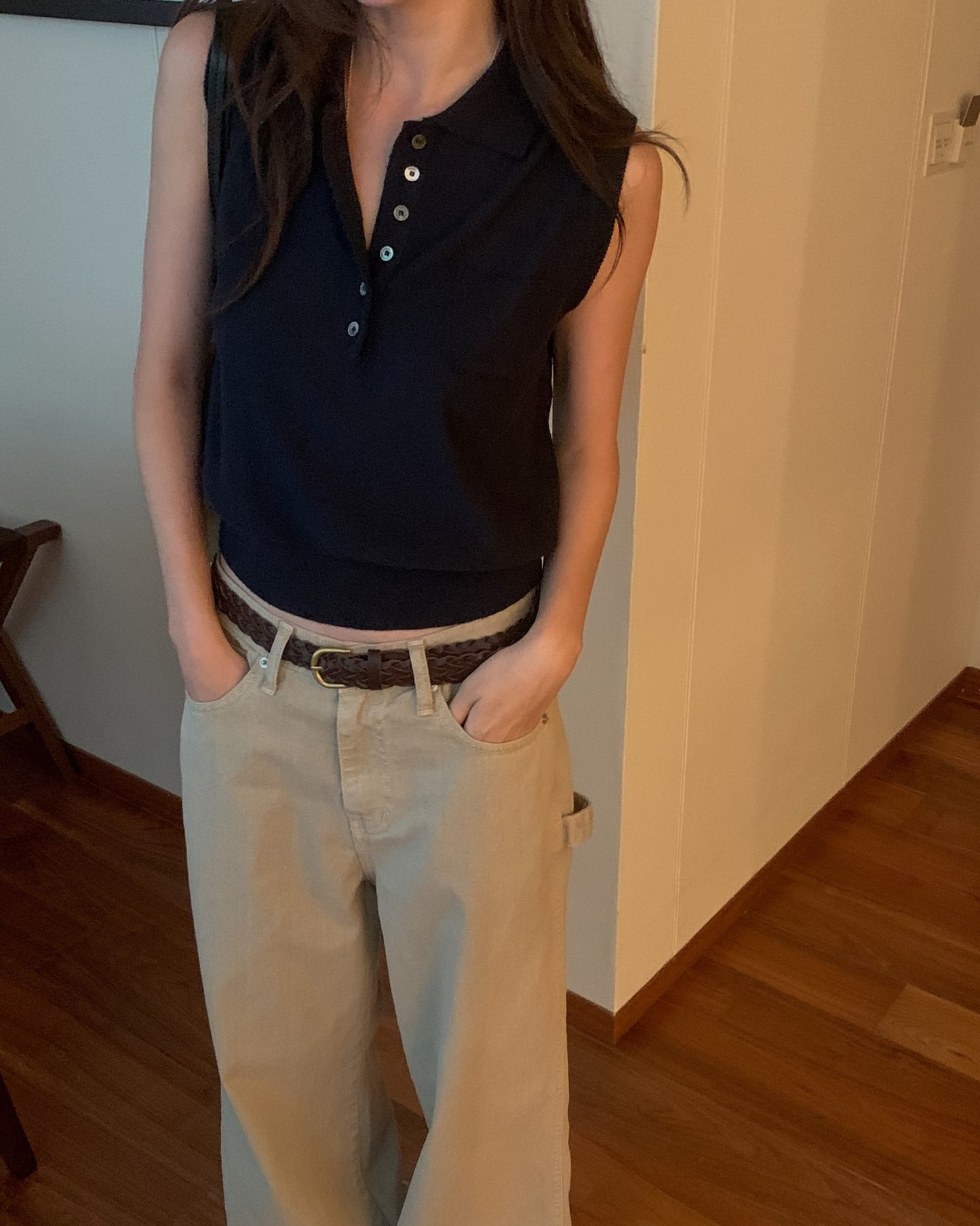 board knit vest-3col