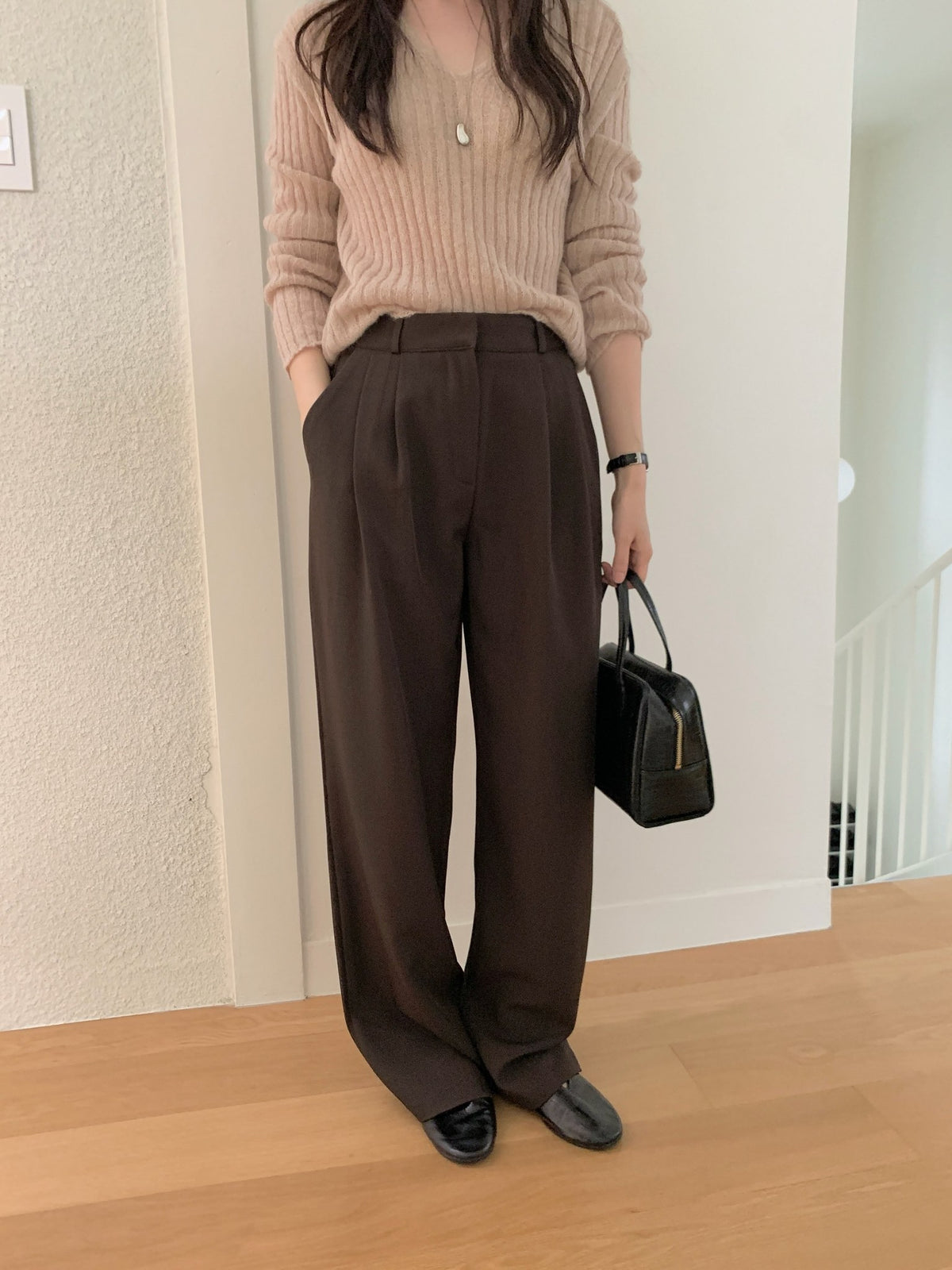 two-pin tuck wide slacks-7col/ショート丈あり