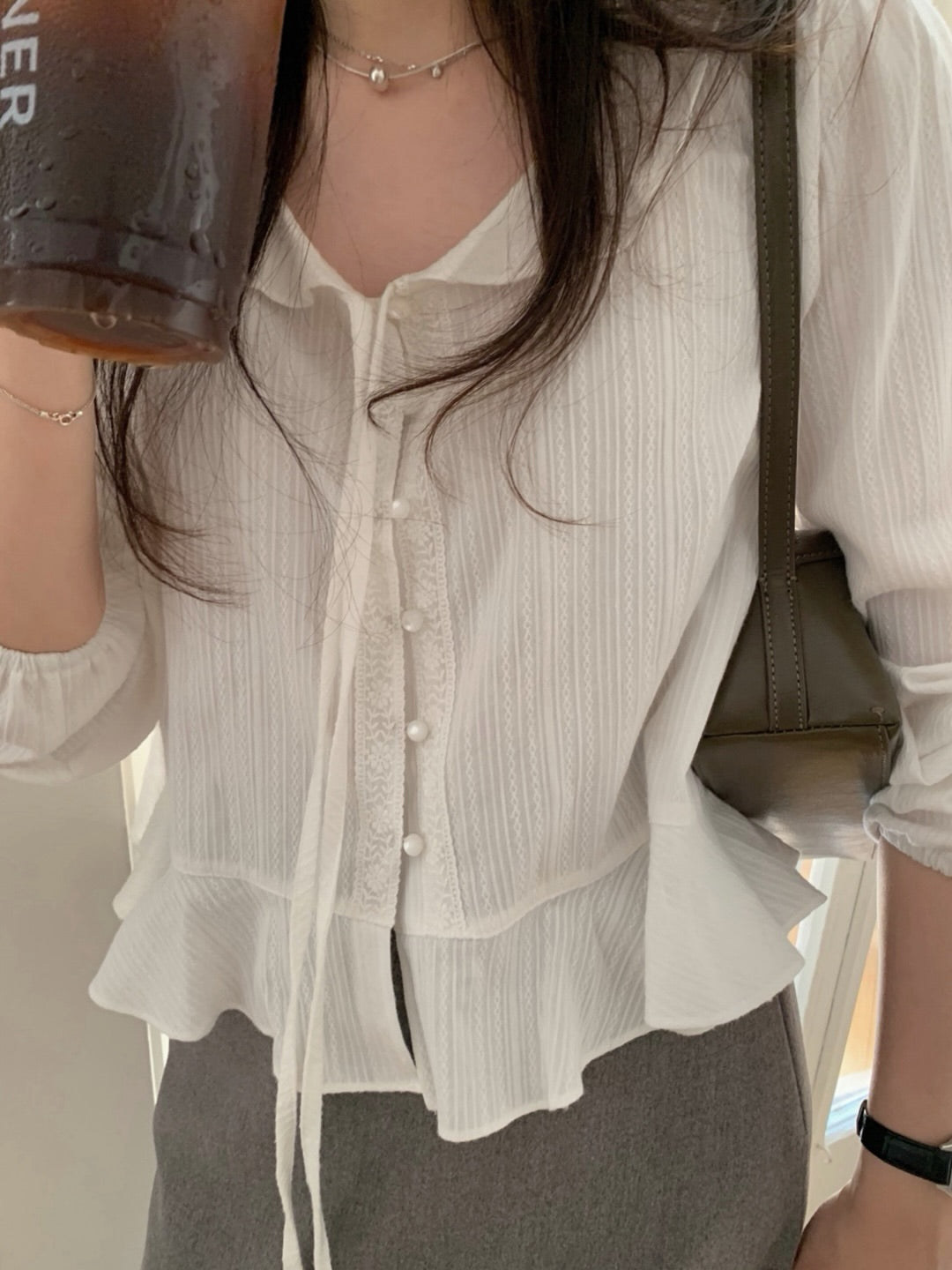 hygge frill blouse-2col