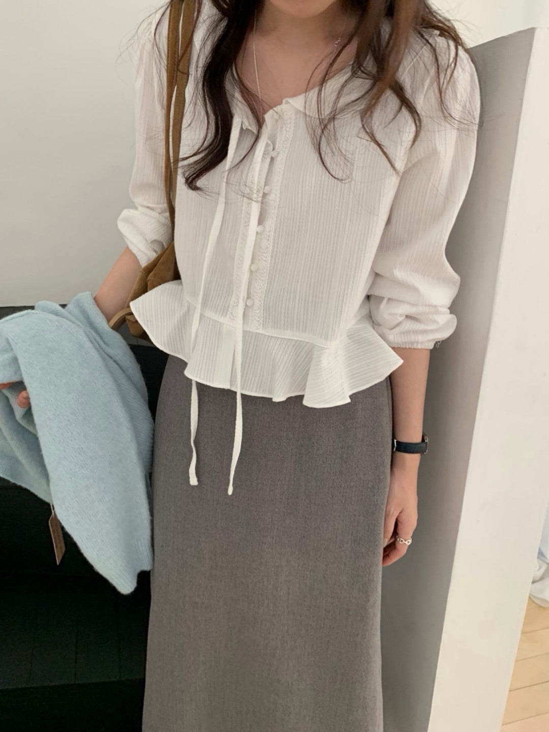 hygge frill blouse-2col