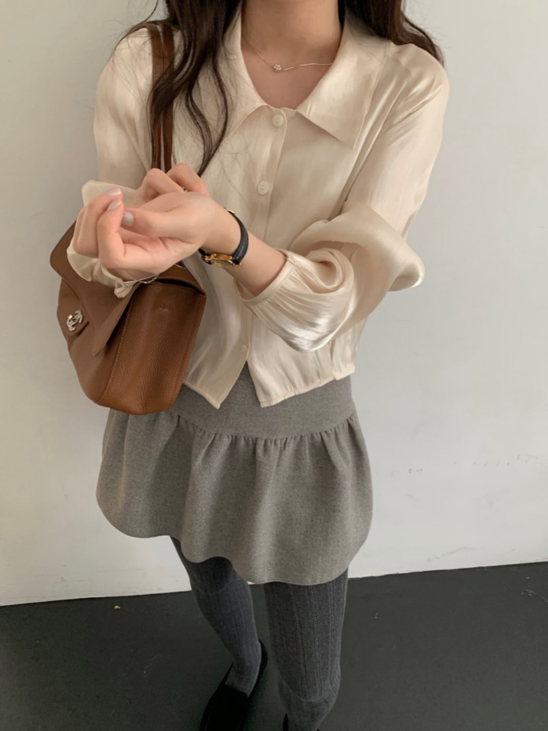 sling collar blouse-3col