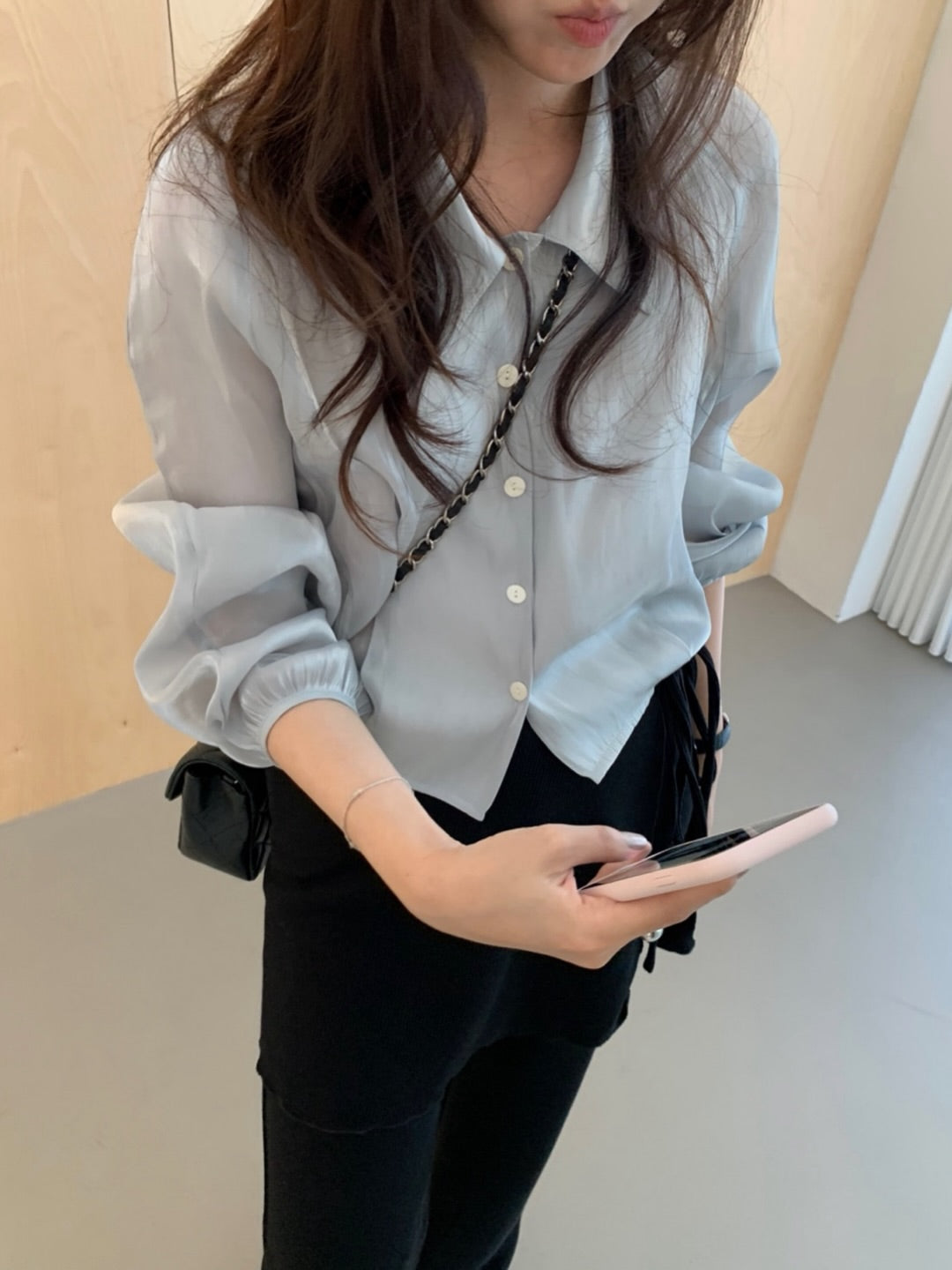 sling collar blouse-3col