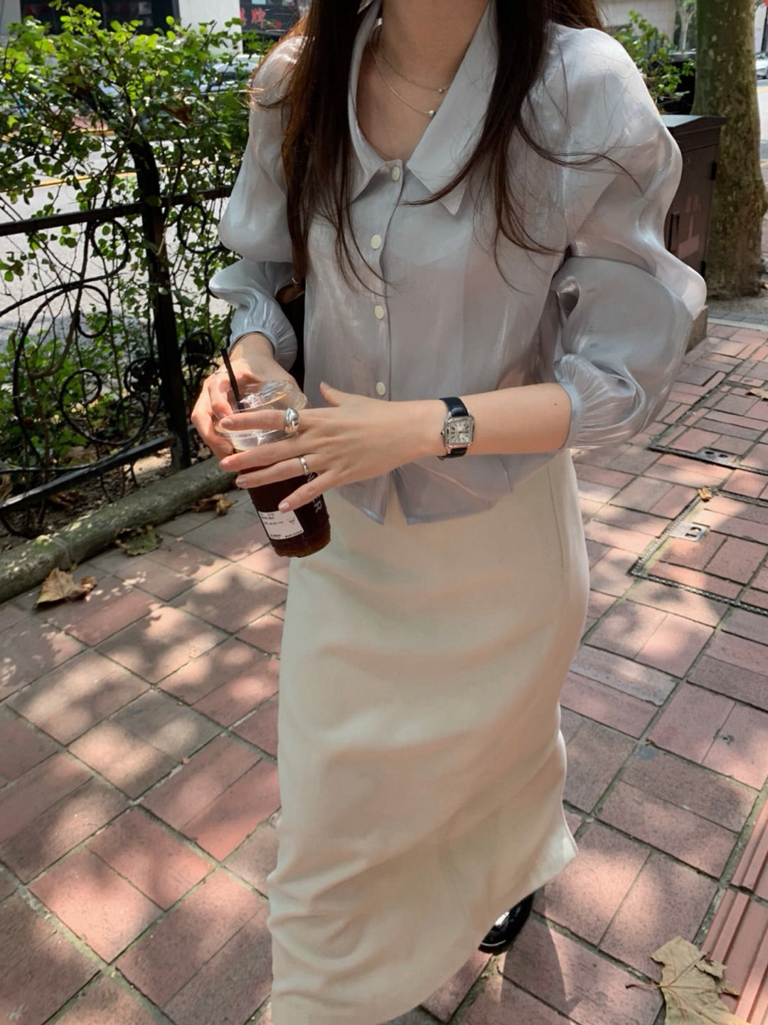 sling collar blouse-3col