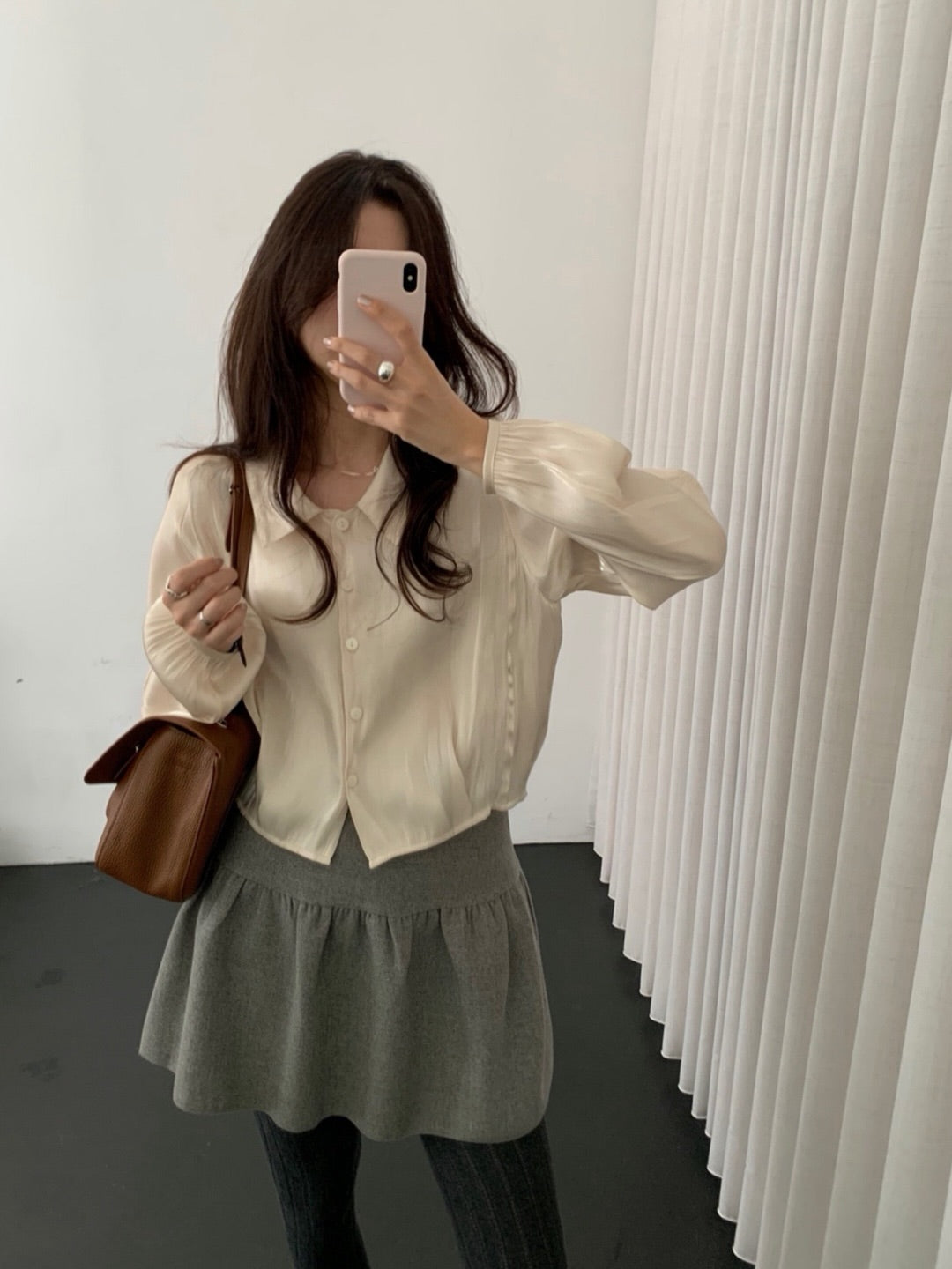 sling collar blouse-3col