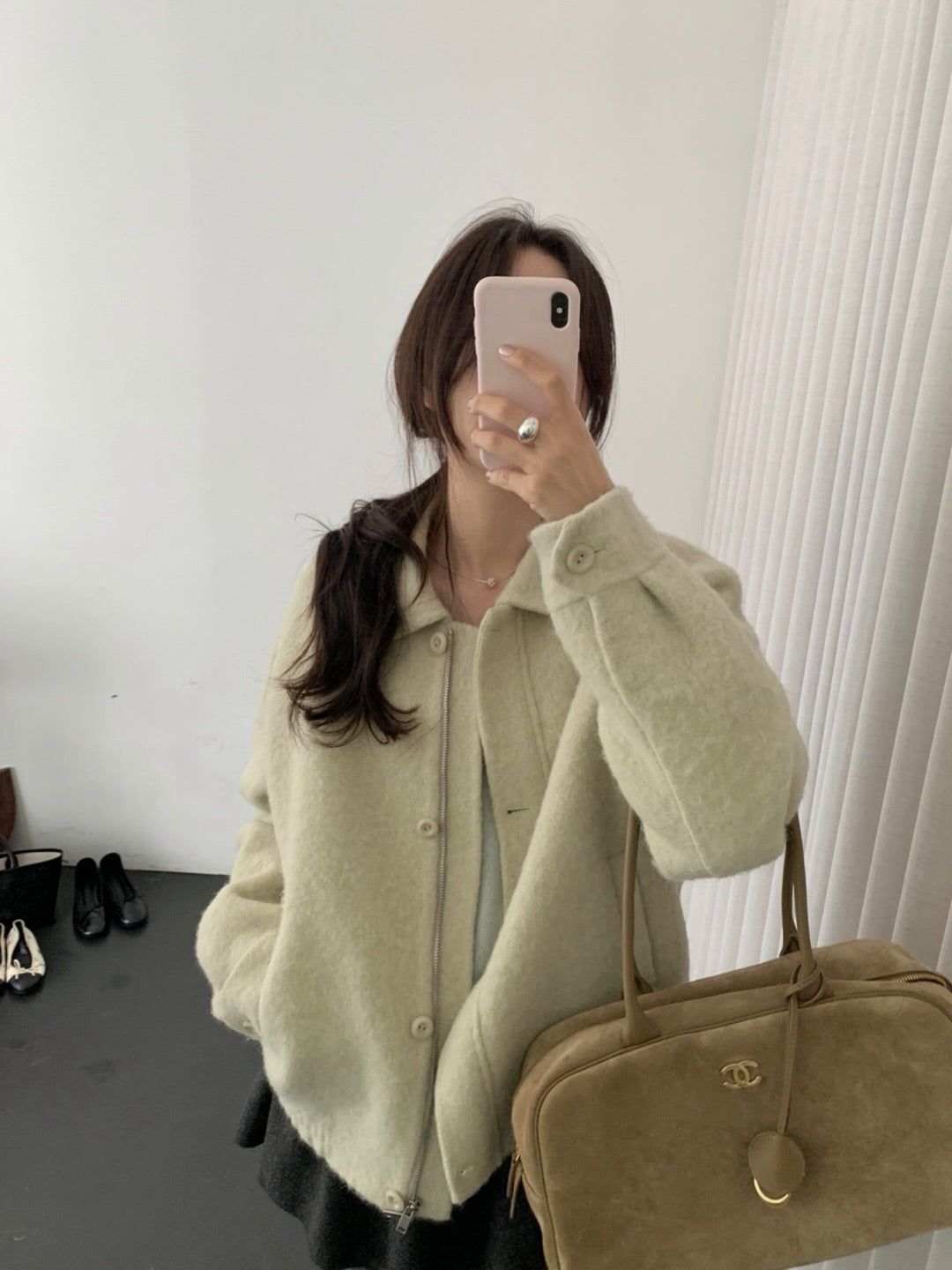 handmade suri alpaca  jacket ct-2col
