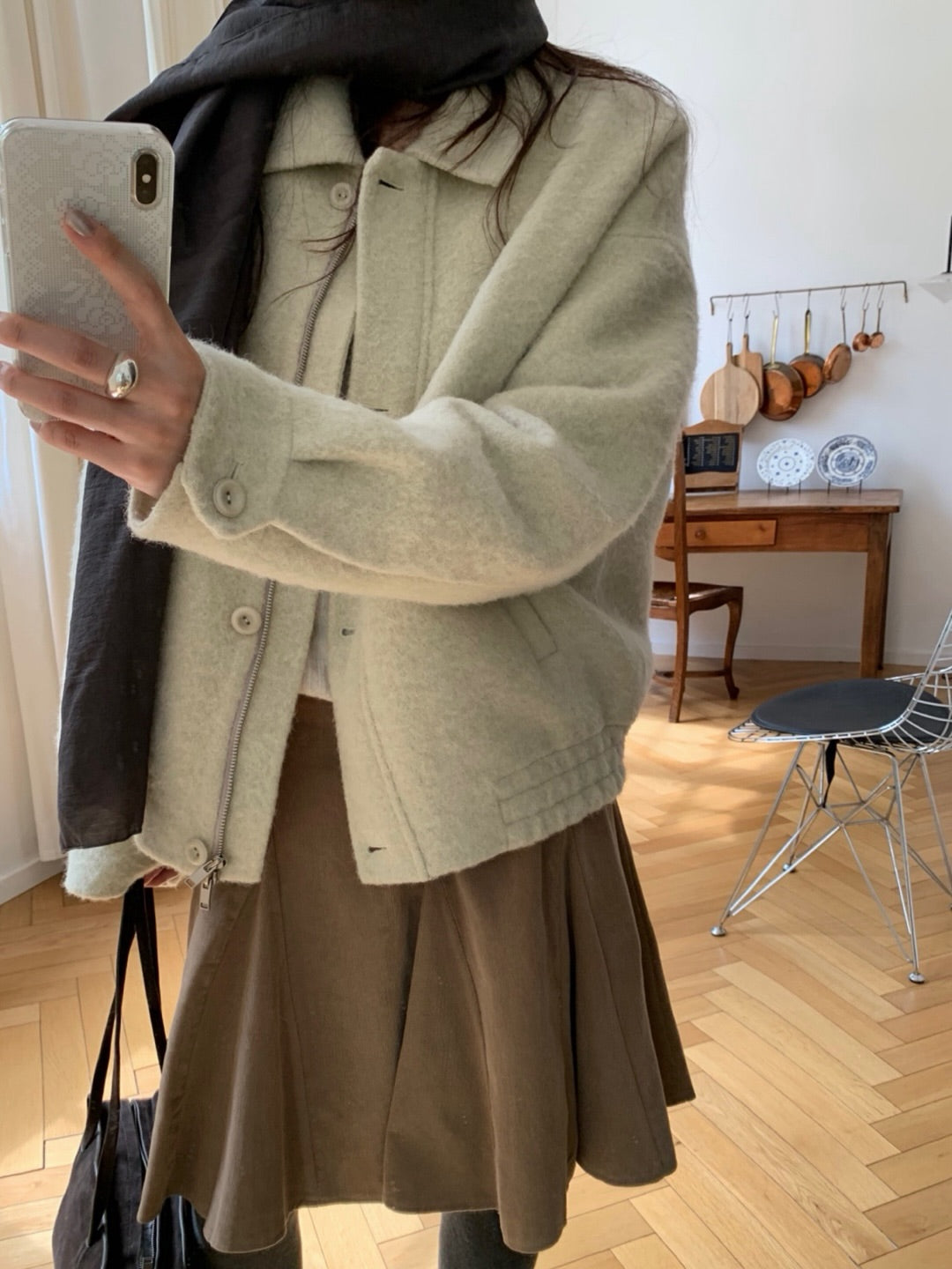 handmade suri alpaca  jacket ct-2col