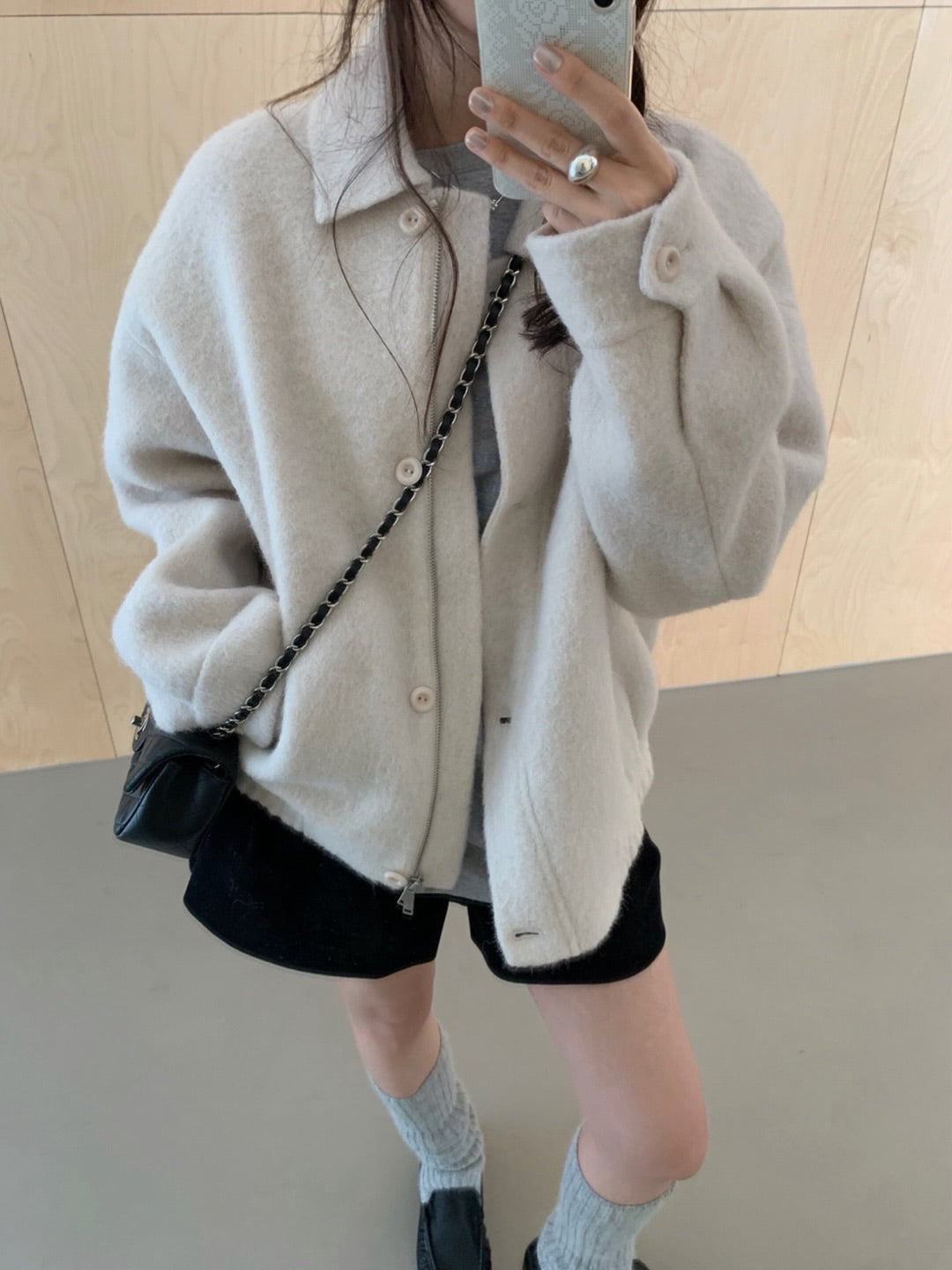 handmade suri alpaca  jacket ct-2col