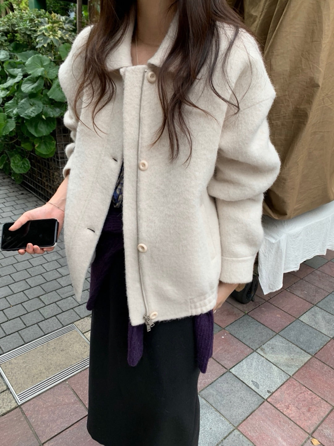 handmade suri alpaca  jacket ct-2col