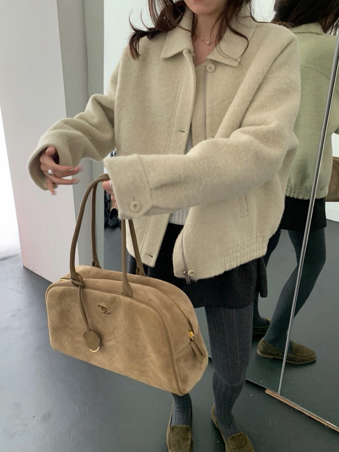 handmade suri alpaca  jacket ct-2col