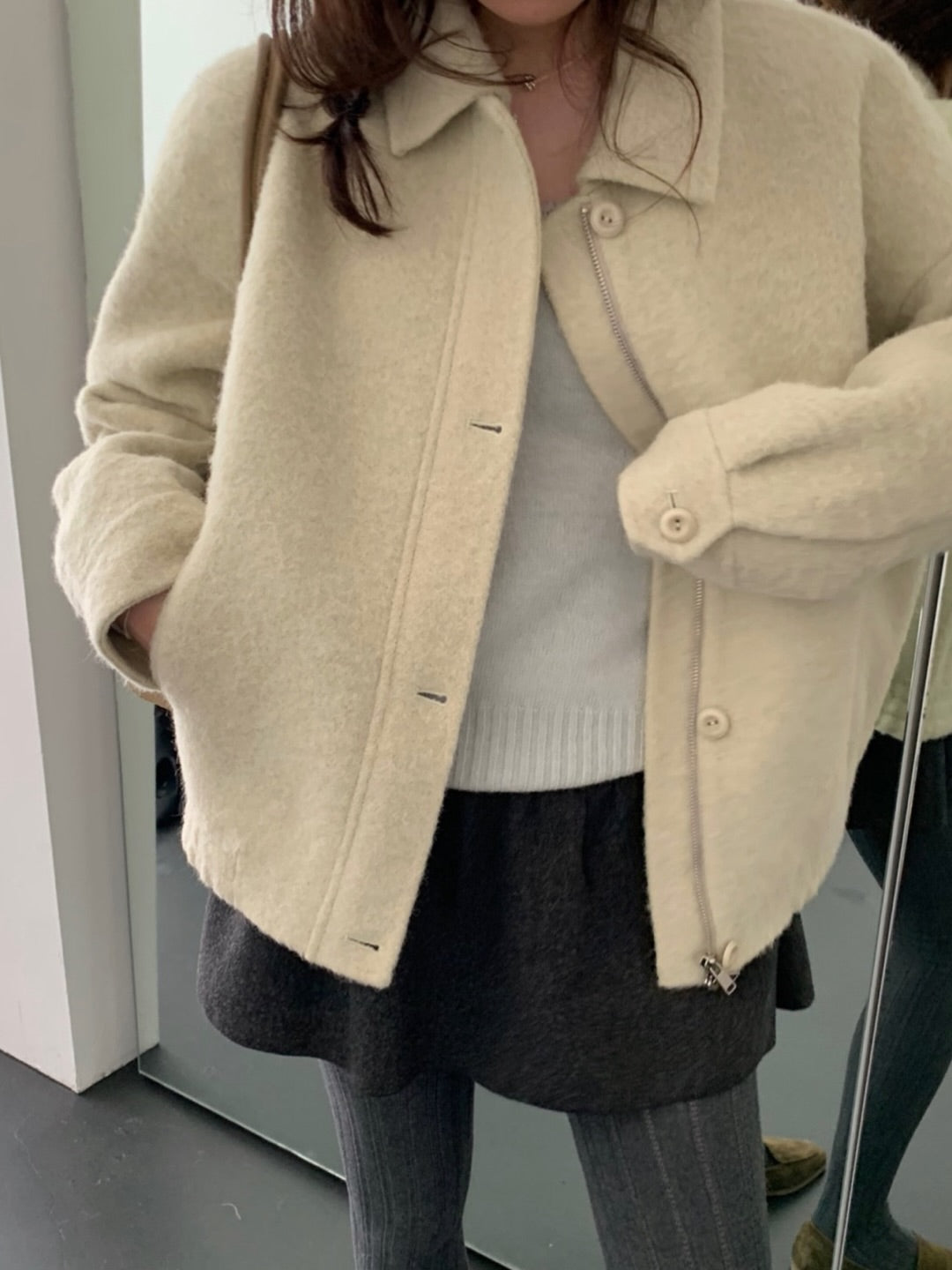 handmade suri alpaca  jacket ct-2col