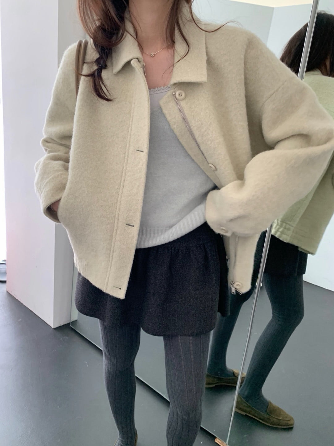 handmade suri alpaca  jacket ct-2col