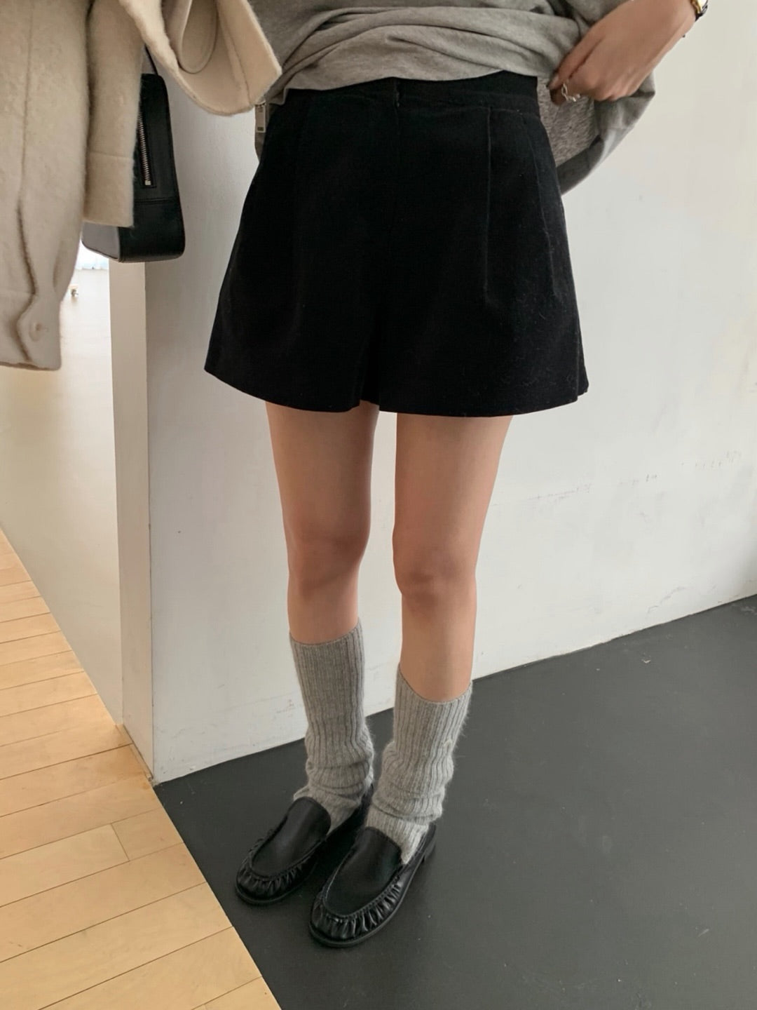 Corduroy mini pants-2col