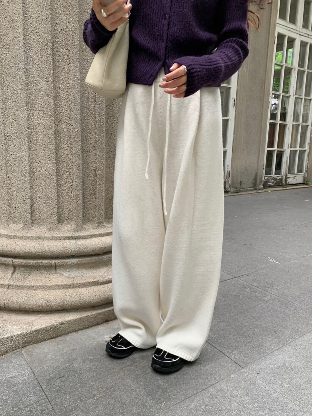 pintuck knit pants-3col