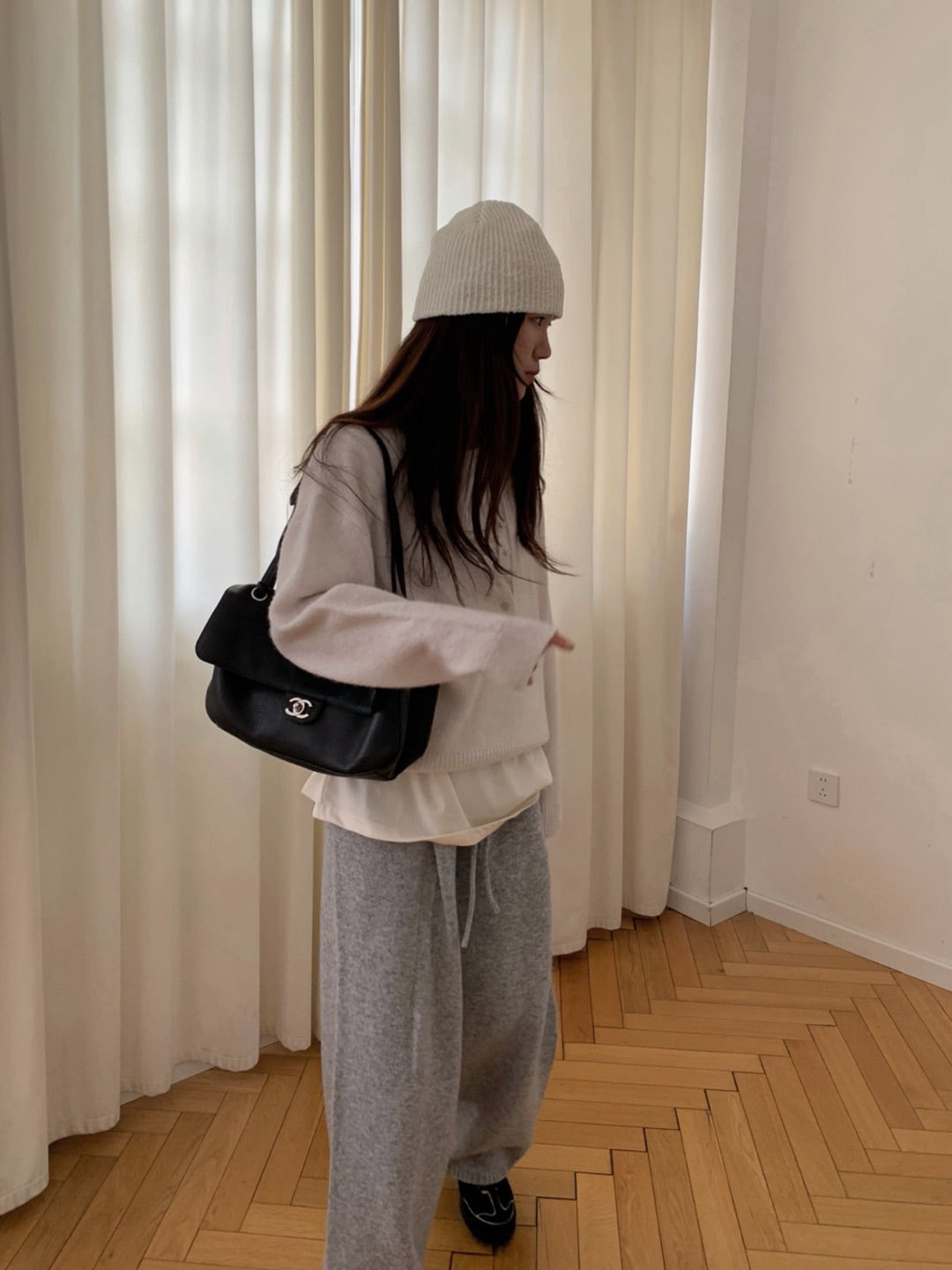 pintuck knit pants-3col