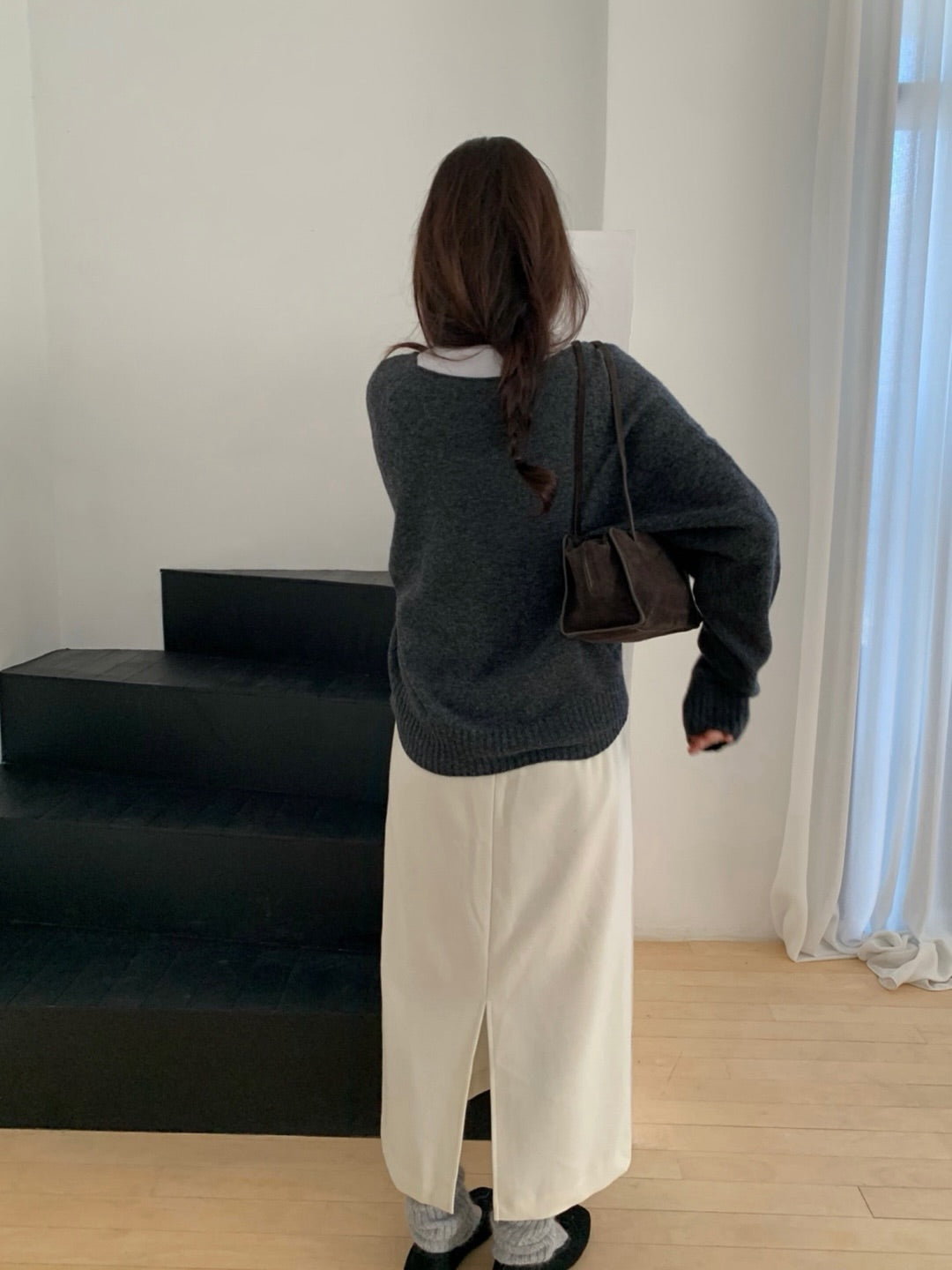 reo woven long skirt-3col